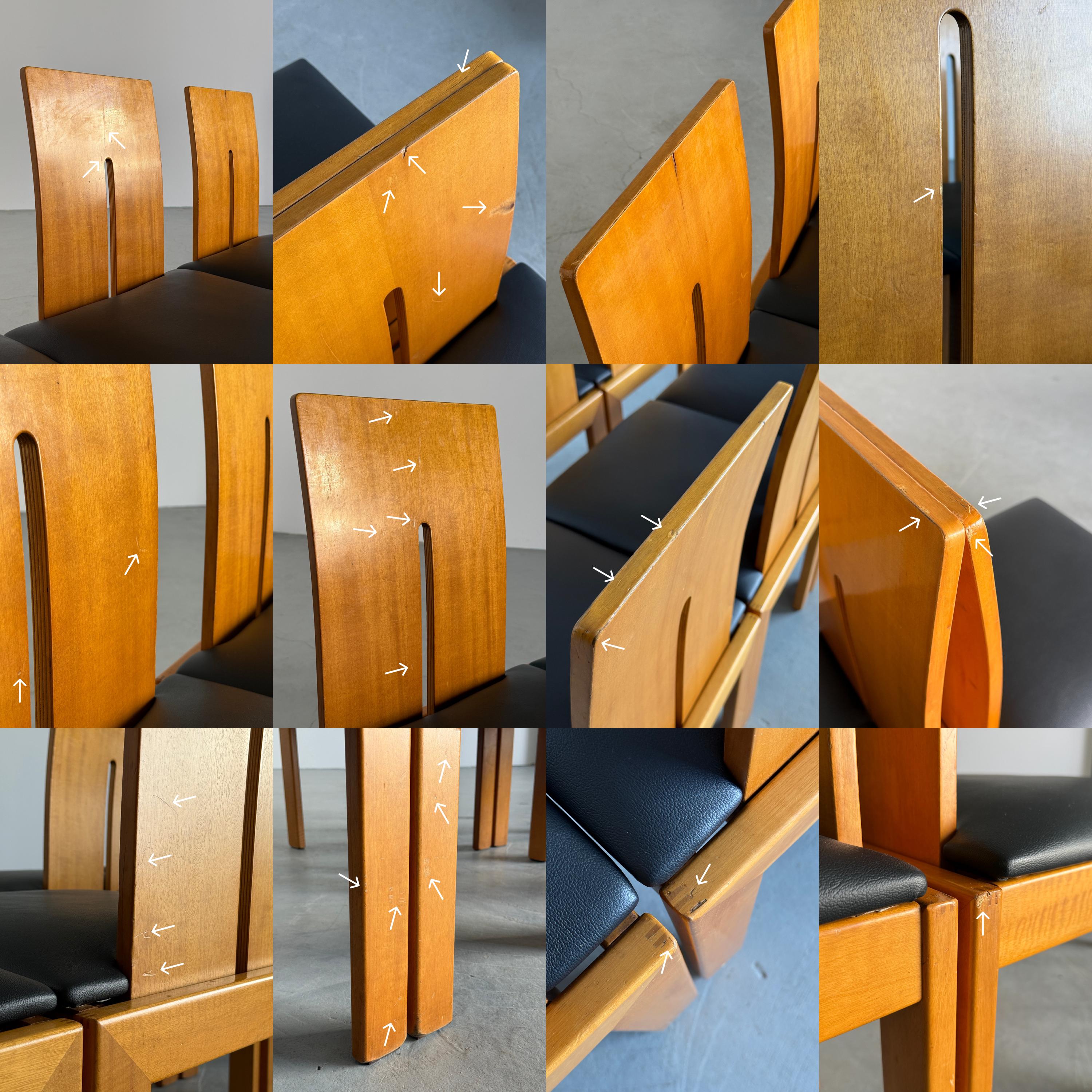 Sculptural Dining Chars in Style of Carlo Scarpa