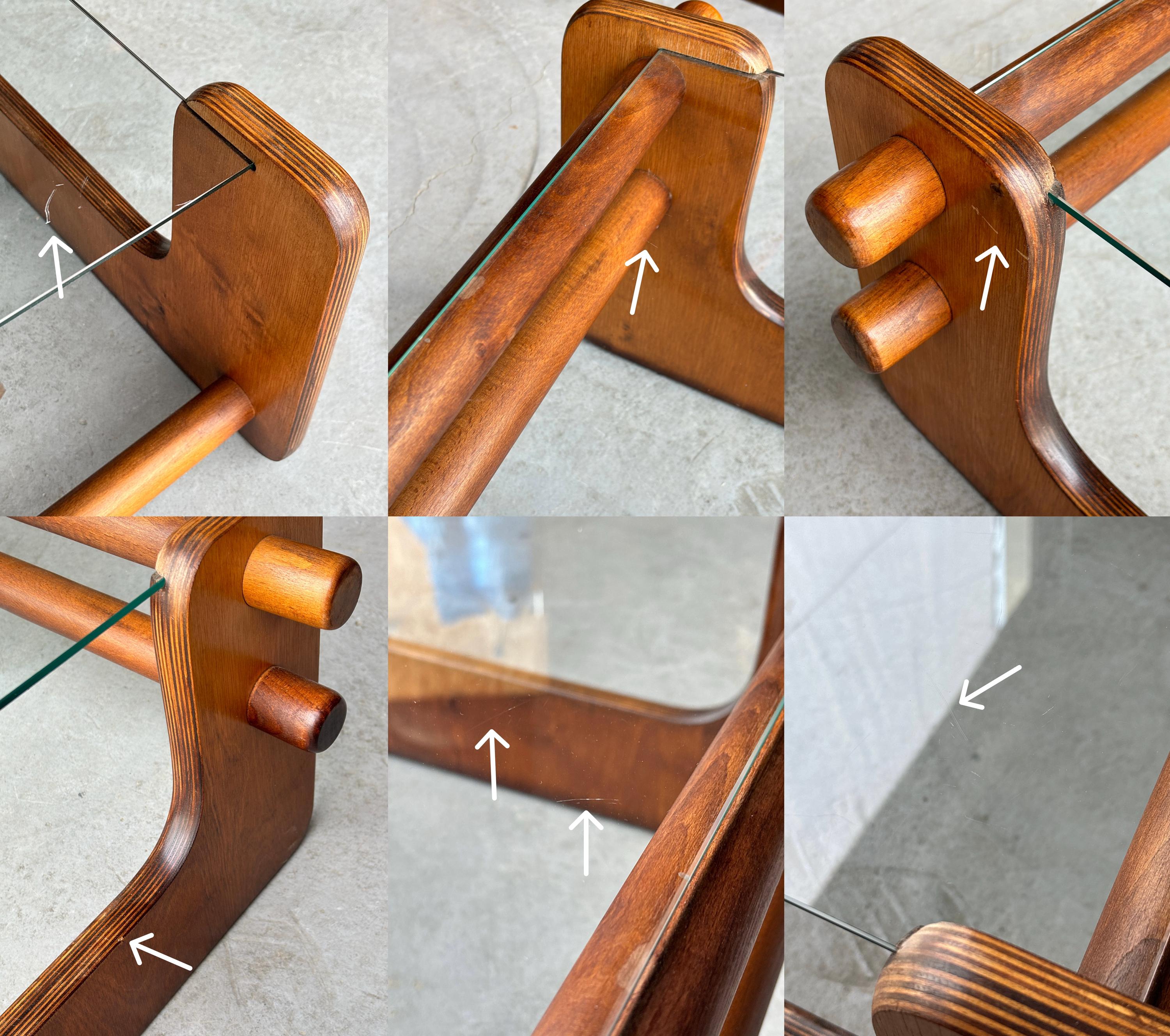 Pine Plywood Glass Coffee Table