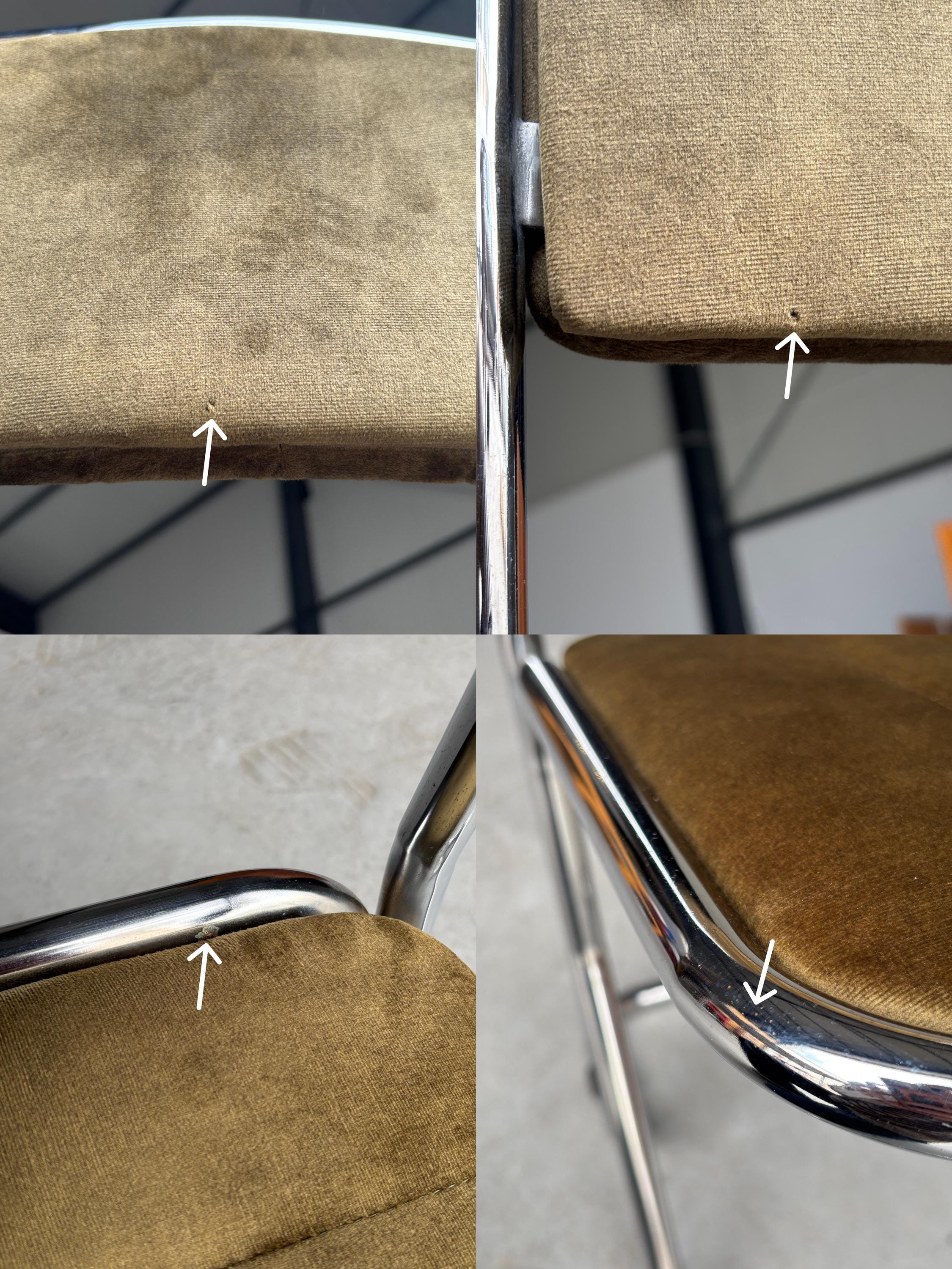 Cantilever Chair in Dark Green Velvet Upholstery