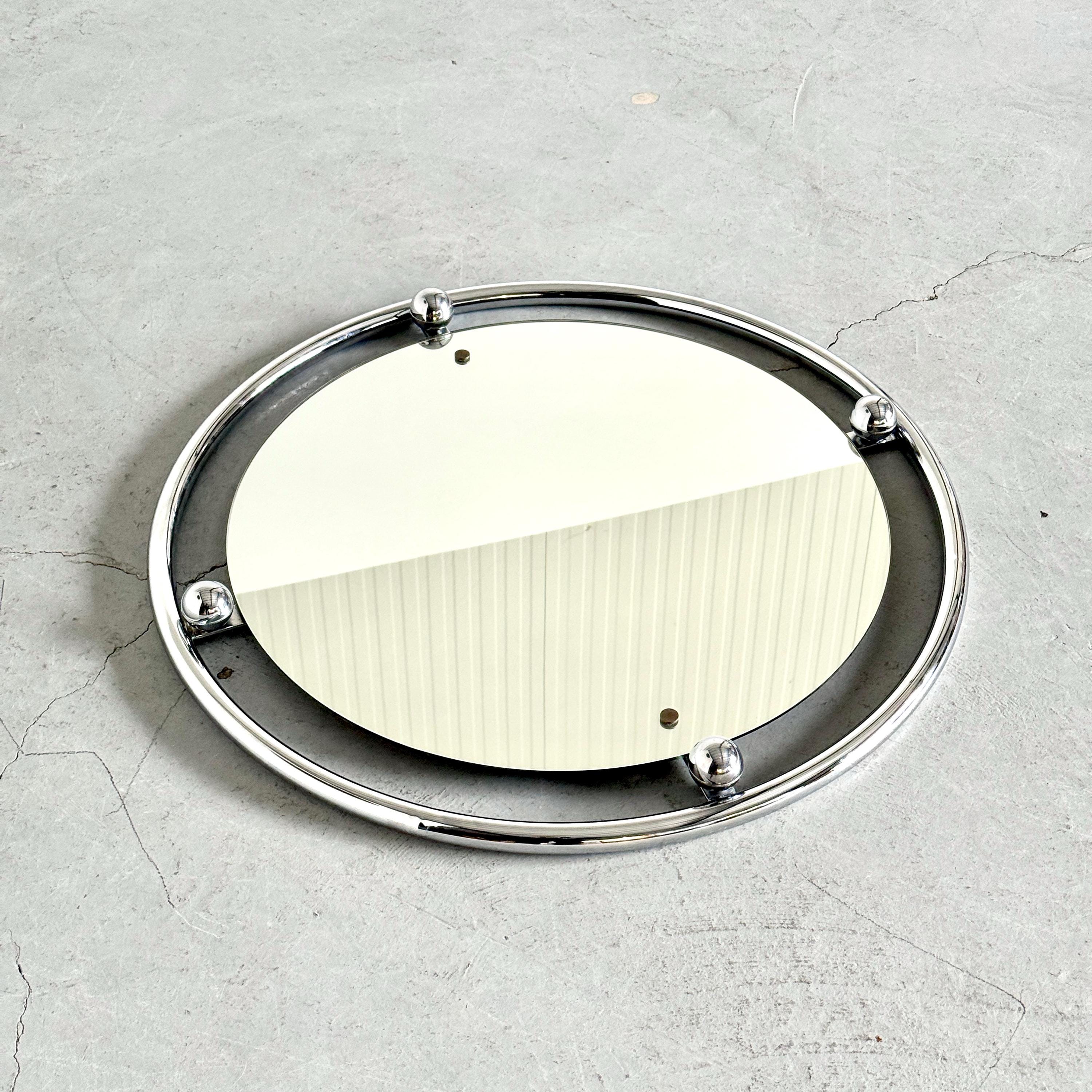 Geometrical Postmodern Chromed Wall Mirror