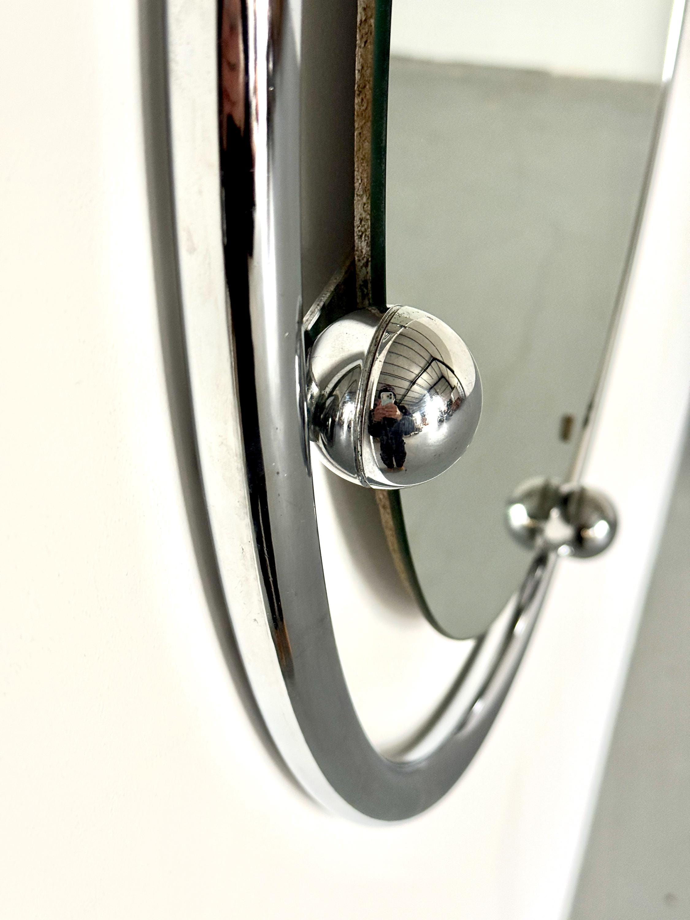 Geometrical Postmodern Chromed Wall Mirror