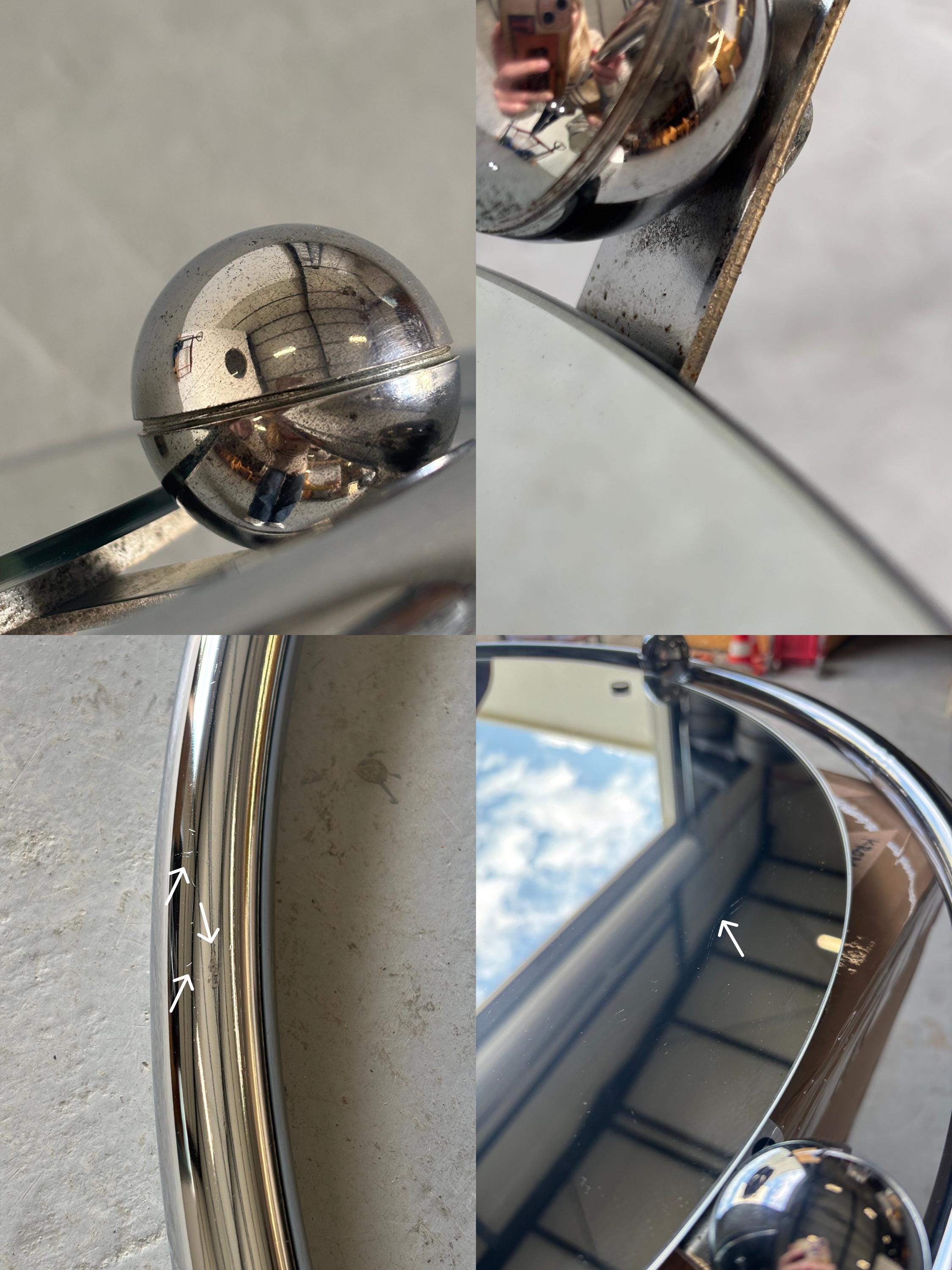 Geometrical Postmodern Chromed Wall Mirror