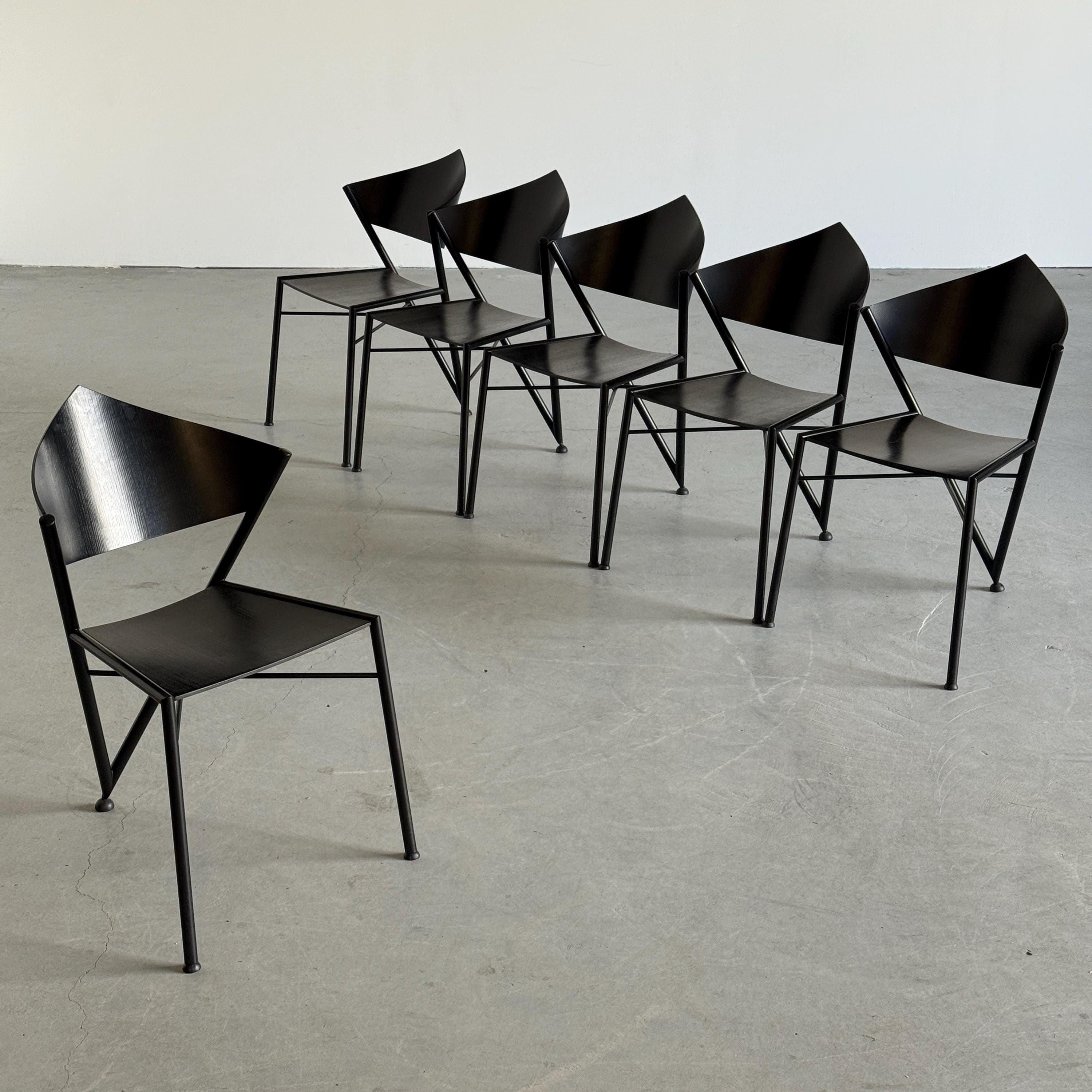 Postmodern Metal Framed ‘D-Tec’ Chairs