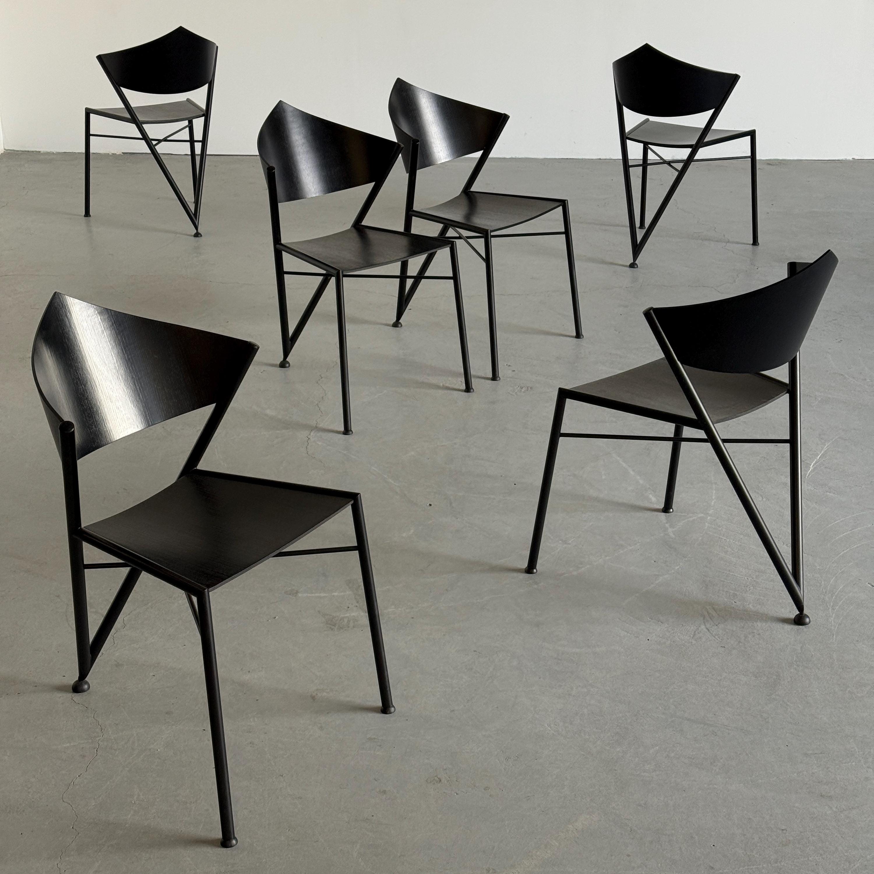 Postmodern Metal Framed ‘D-Tec’ Chairs