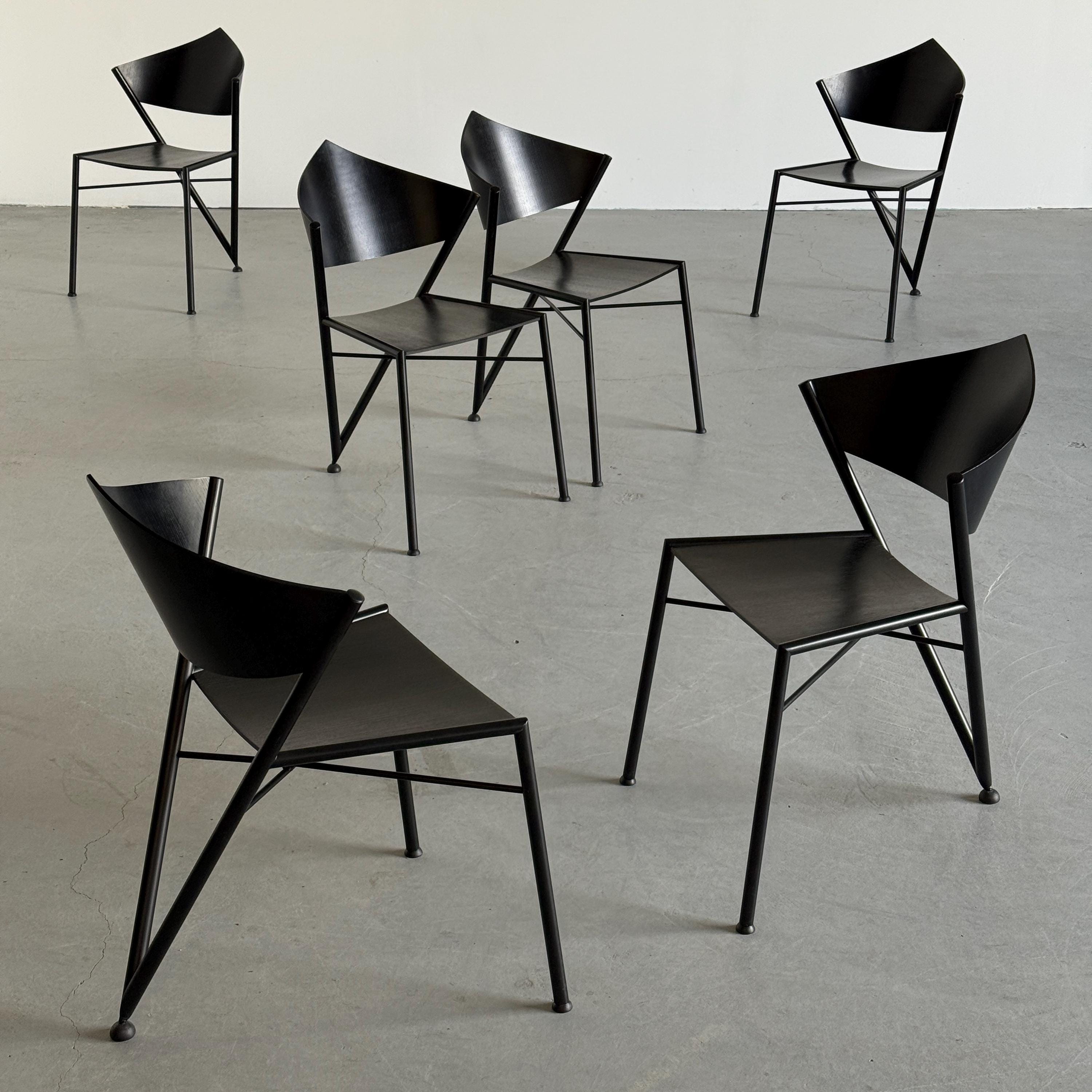 Postmodern Metal Framed ‘D-Tec’ Chairs