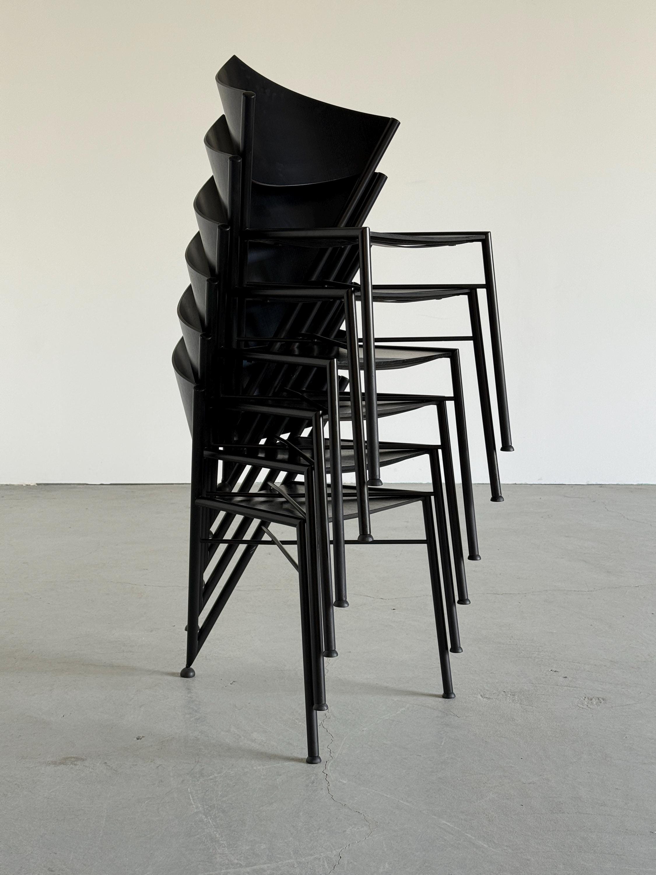 Postmodern Metal Framed ‘D-Tec’ Chairs