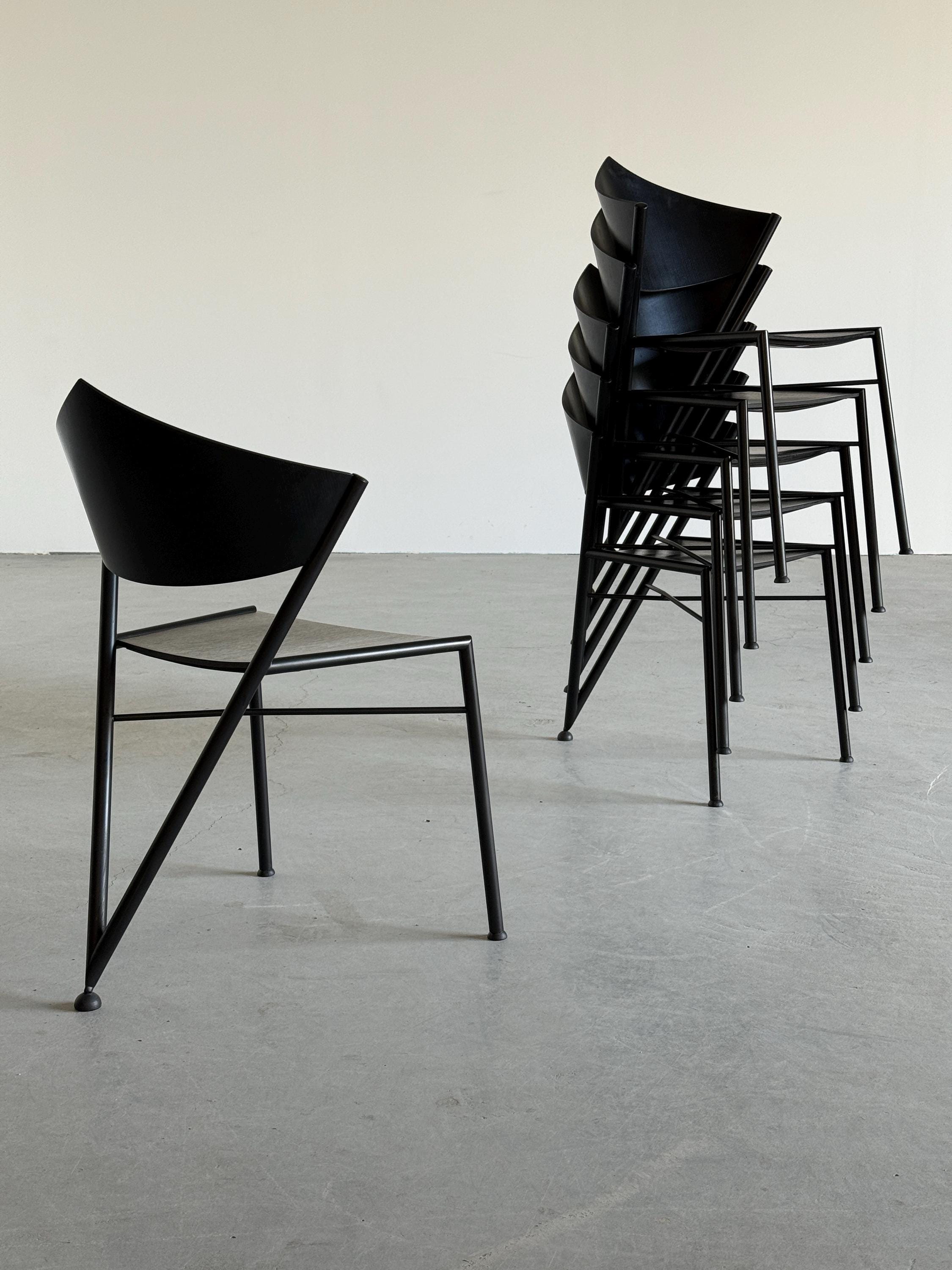 Postmodern Metal Framed ‘D-Tec’ Chairs