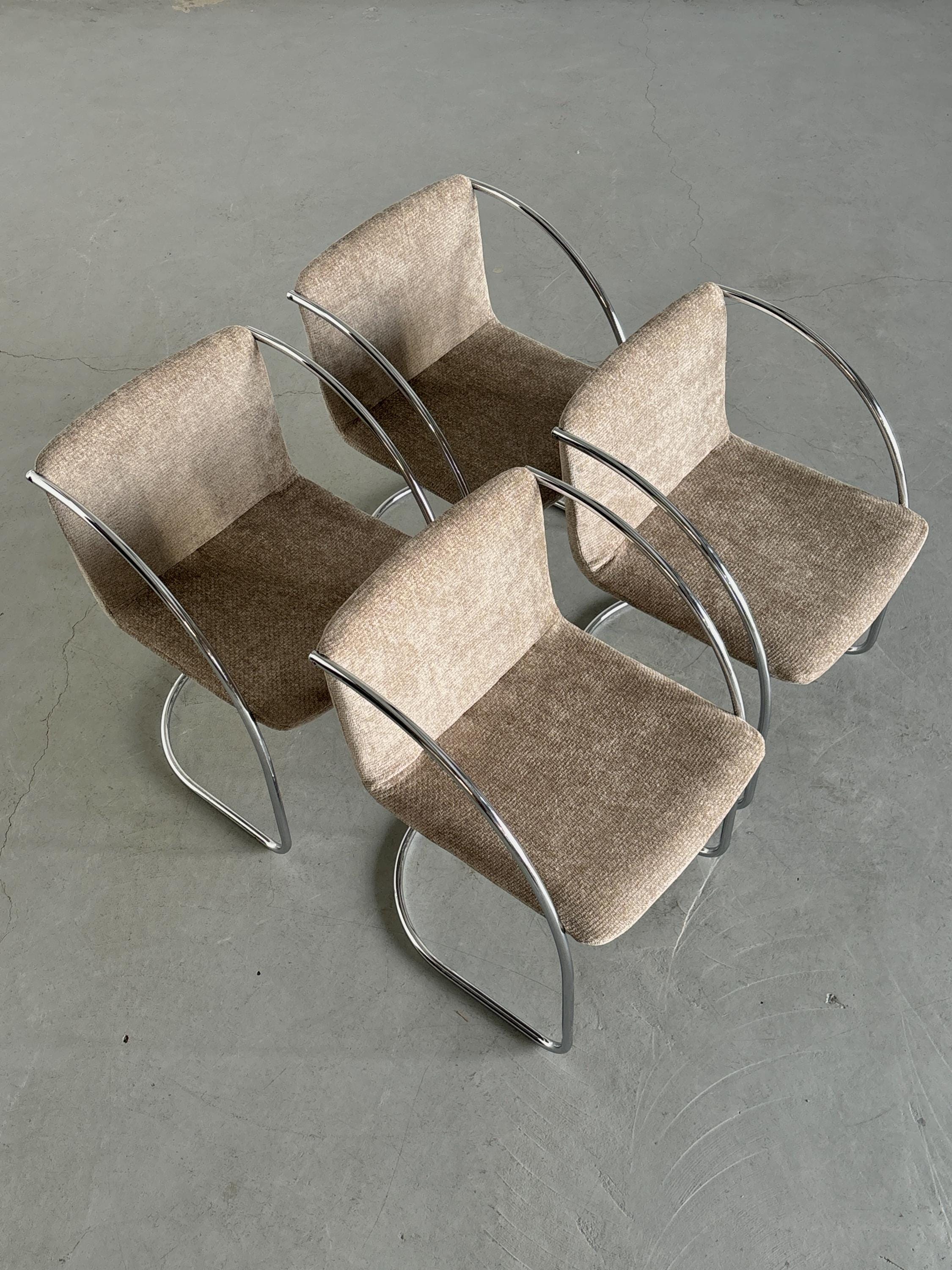'Lens' Dining Chairs by Giovanni Offredi for Saporiti
