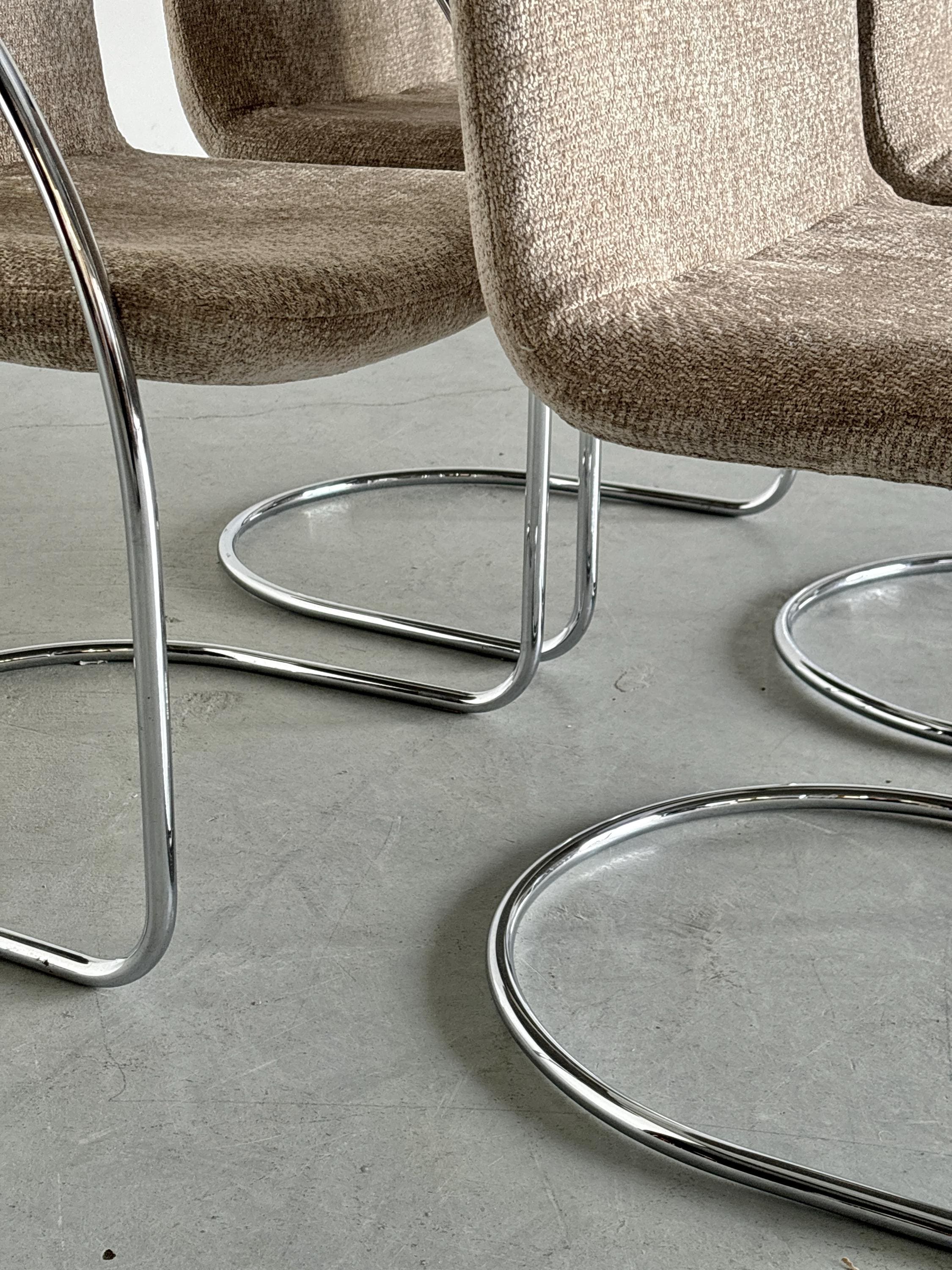 'Lens' Dining Chairs by Giovanni Offredi for Saporiti