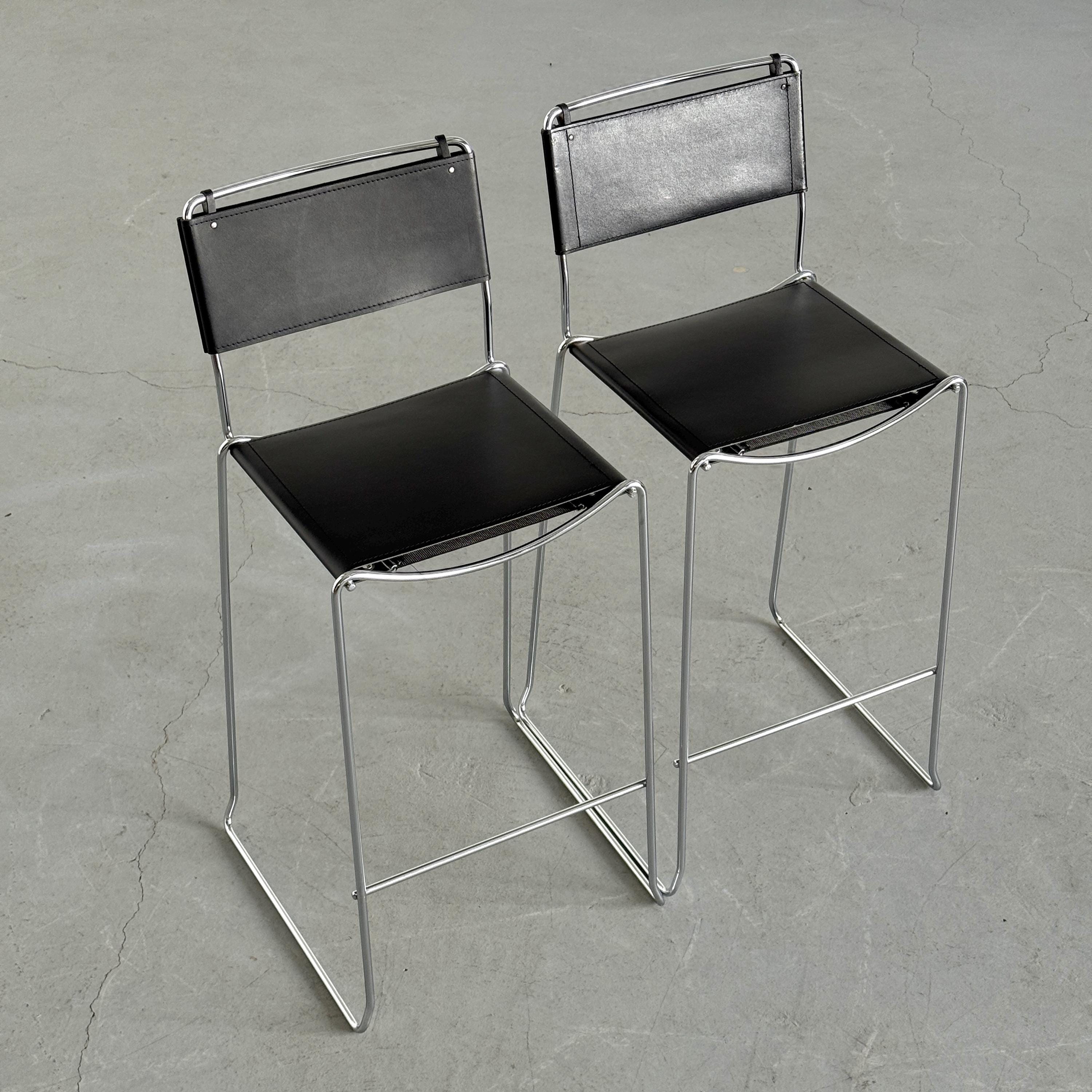 Stackable Barstools, Faux Leather and Chromed Steel