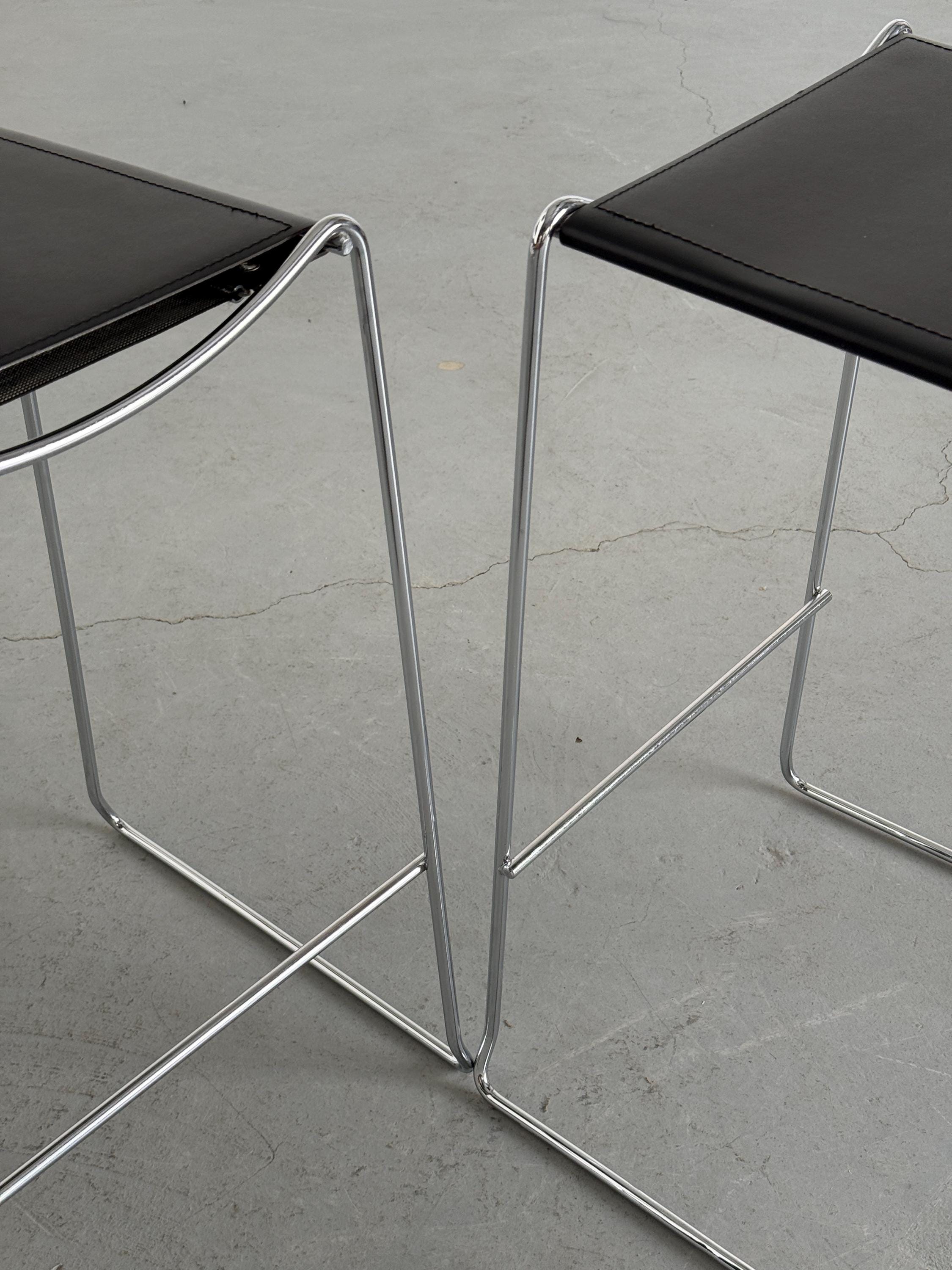Stackable Barstools, Faux Leather and Chromed Steel
