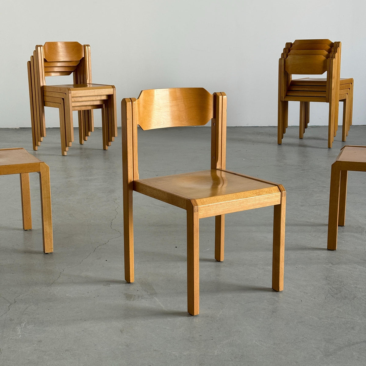 Stackable Dining Chairs in Birch Wood