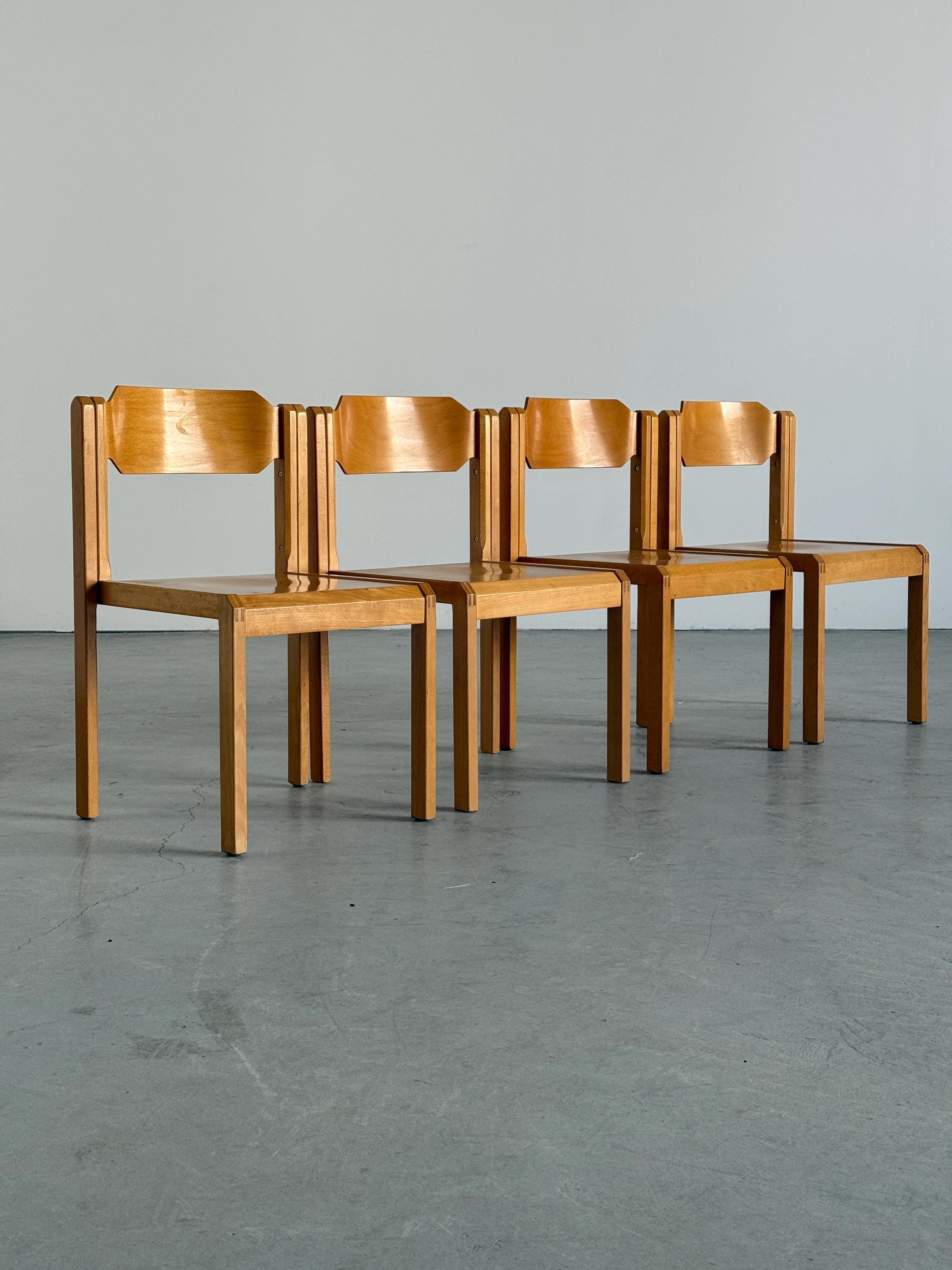 Stackable Dining Chairs in Birch Wood