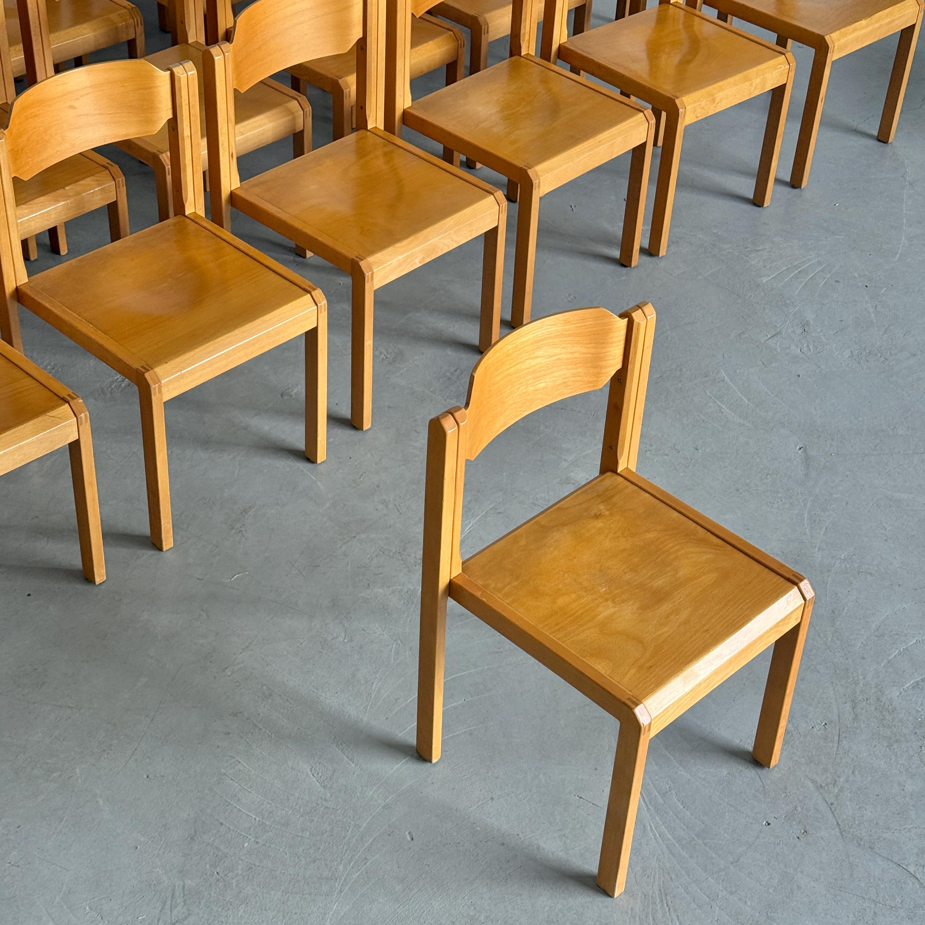 Stackable Dining Chairs in Birch Wood