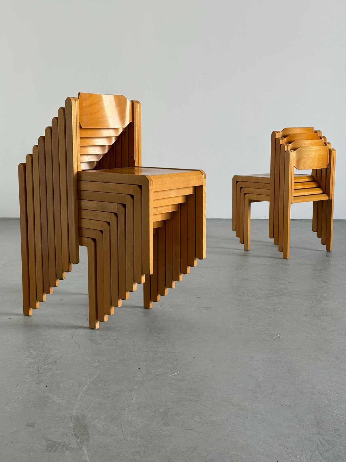 Stackable Dining Chairs in Birch Wood