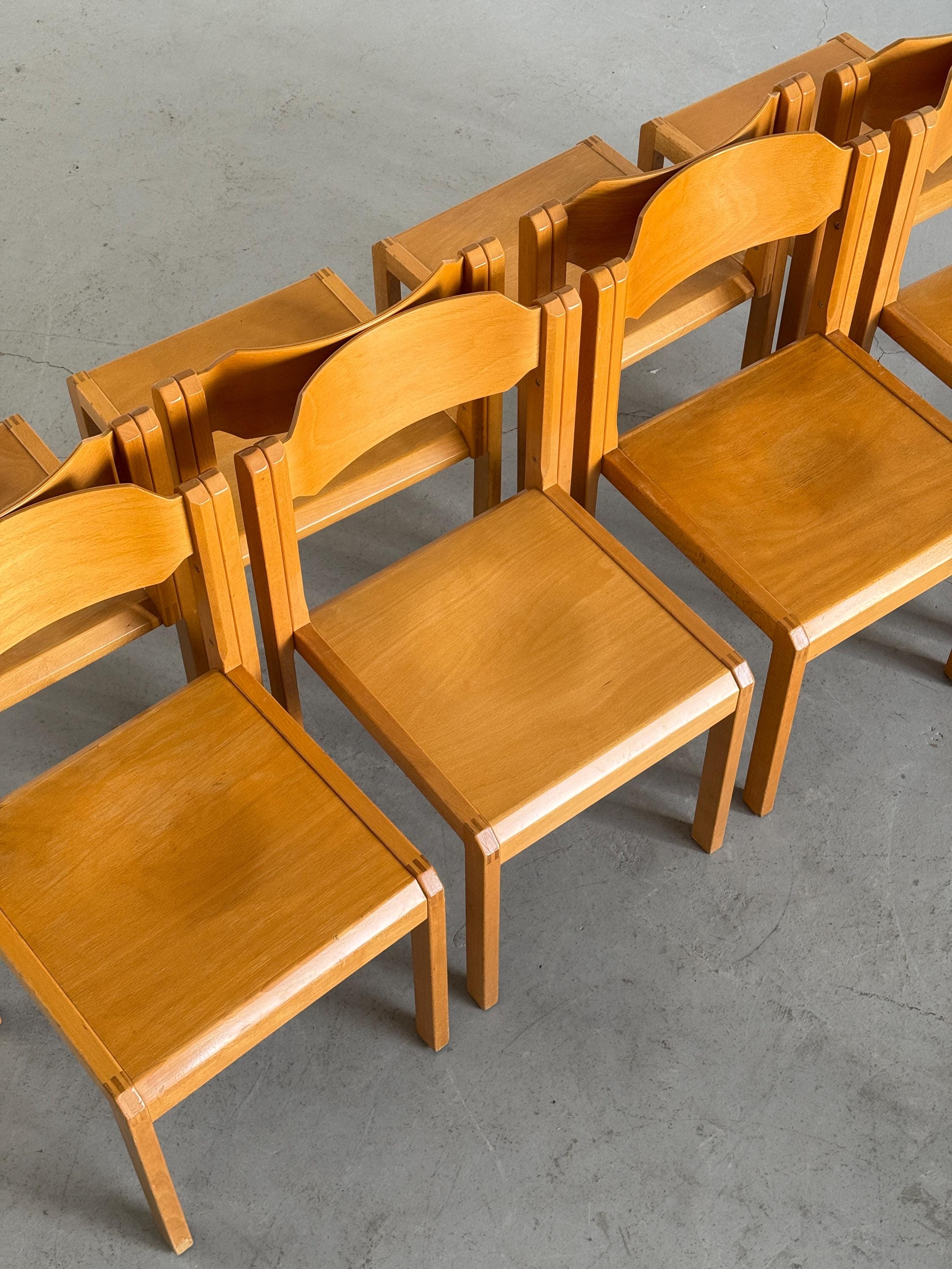 Stackable Dining Chairs in Birch Wood