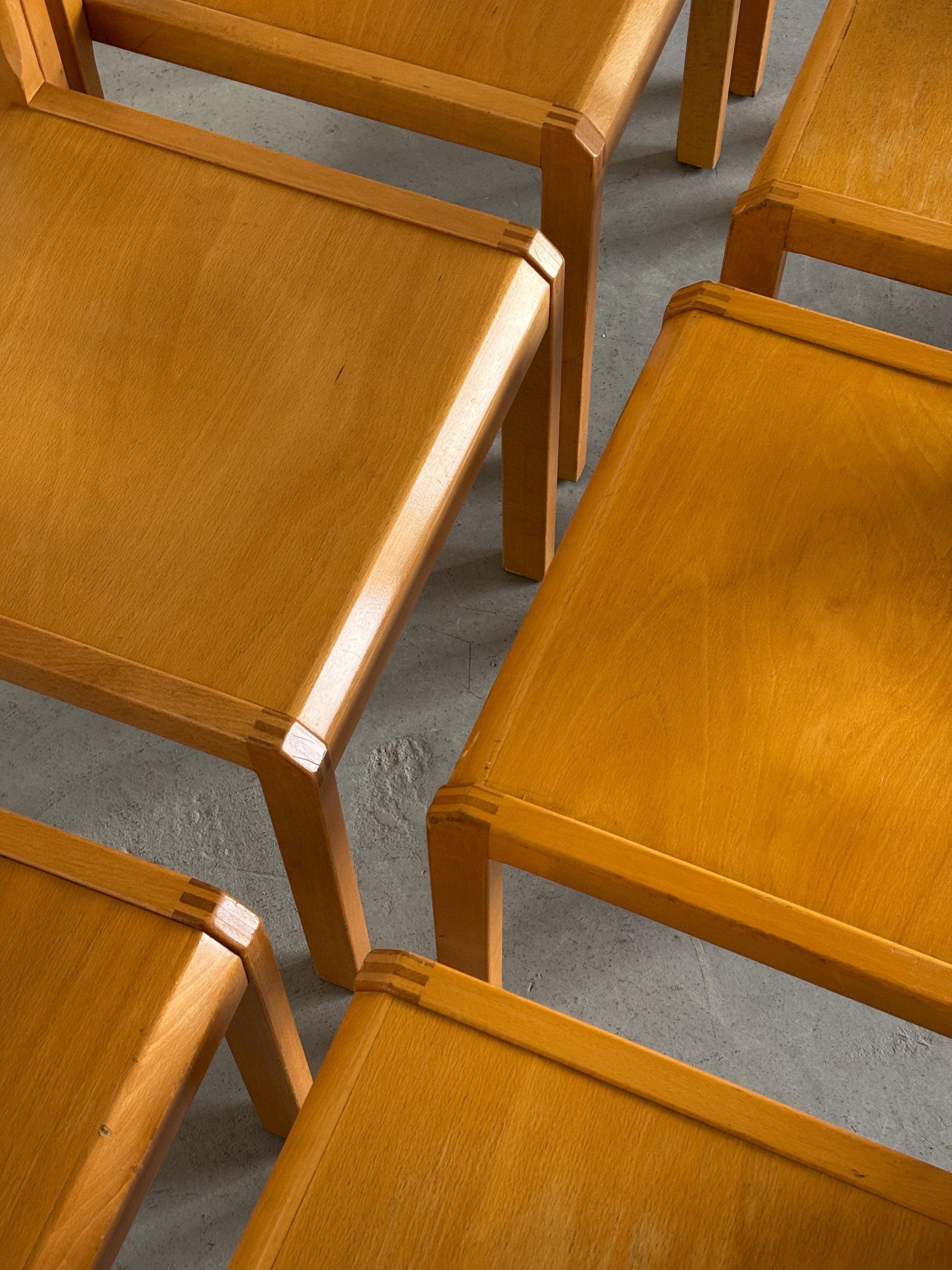 Stackable Dining Chairs in Birch Wood