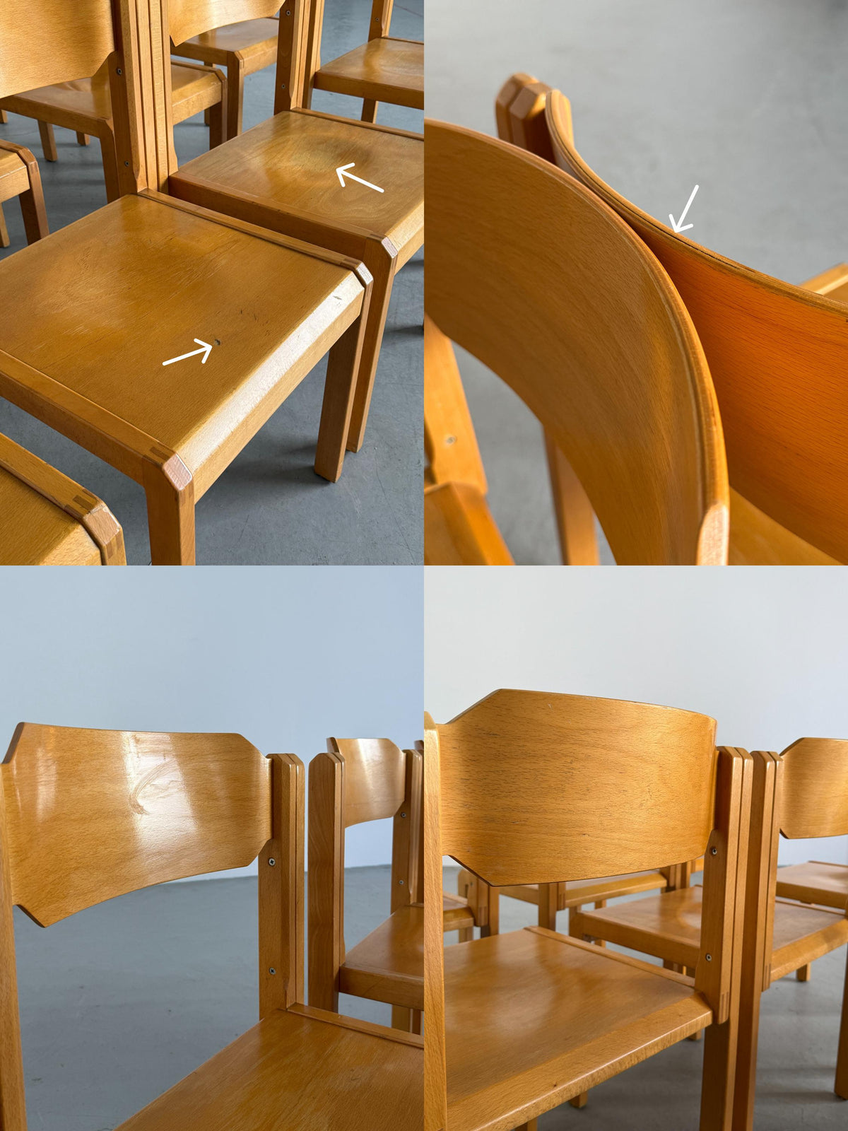 Stackable Dining Chairs in Birch Wood