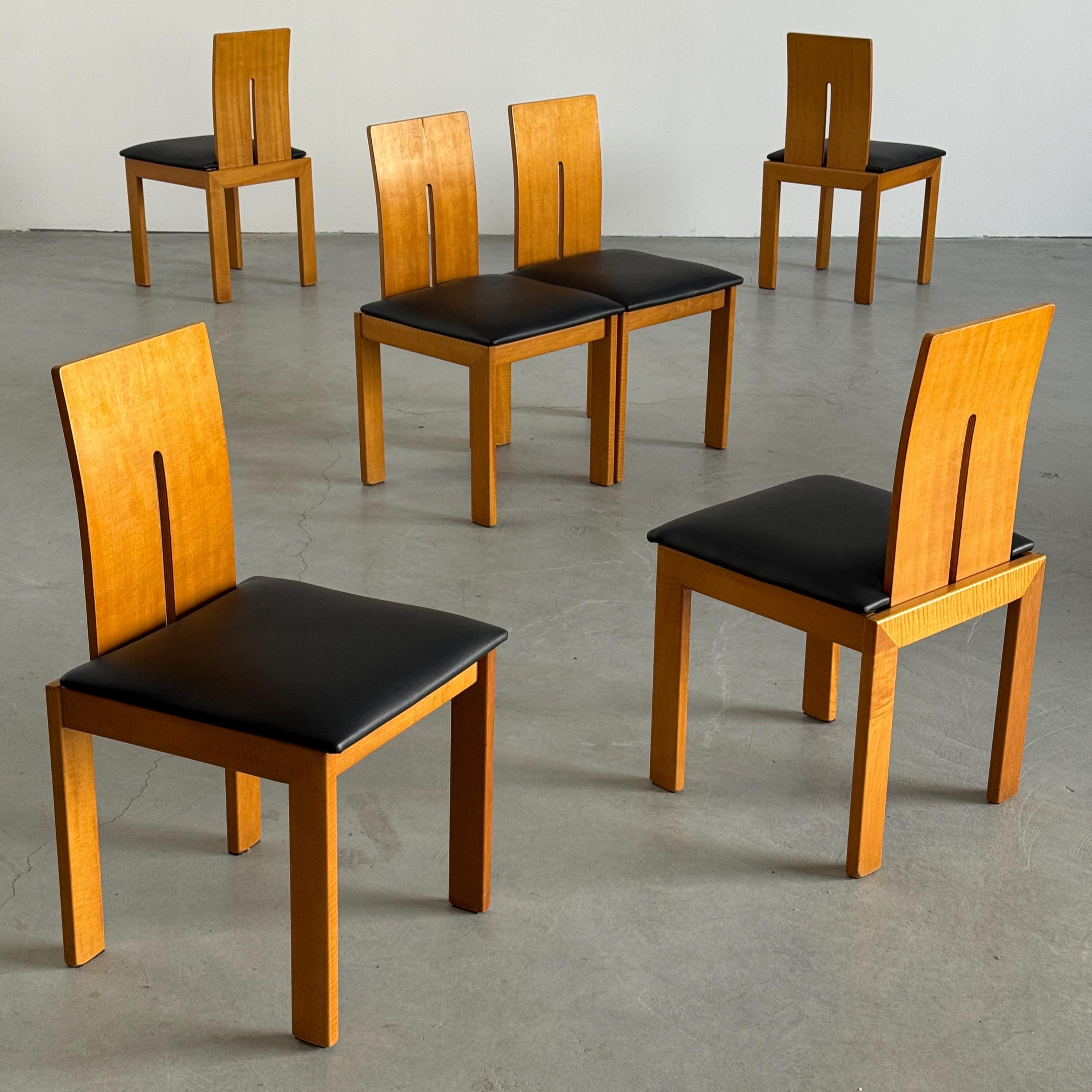 Sculptural Dining Chars in Style of Carlo Scarpa