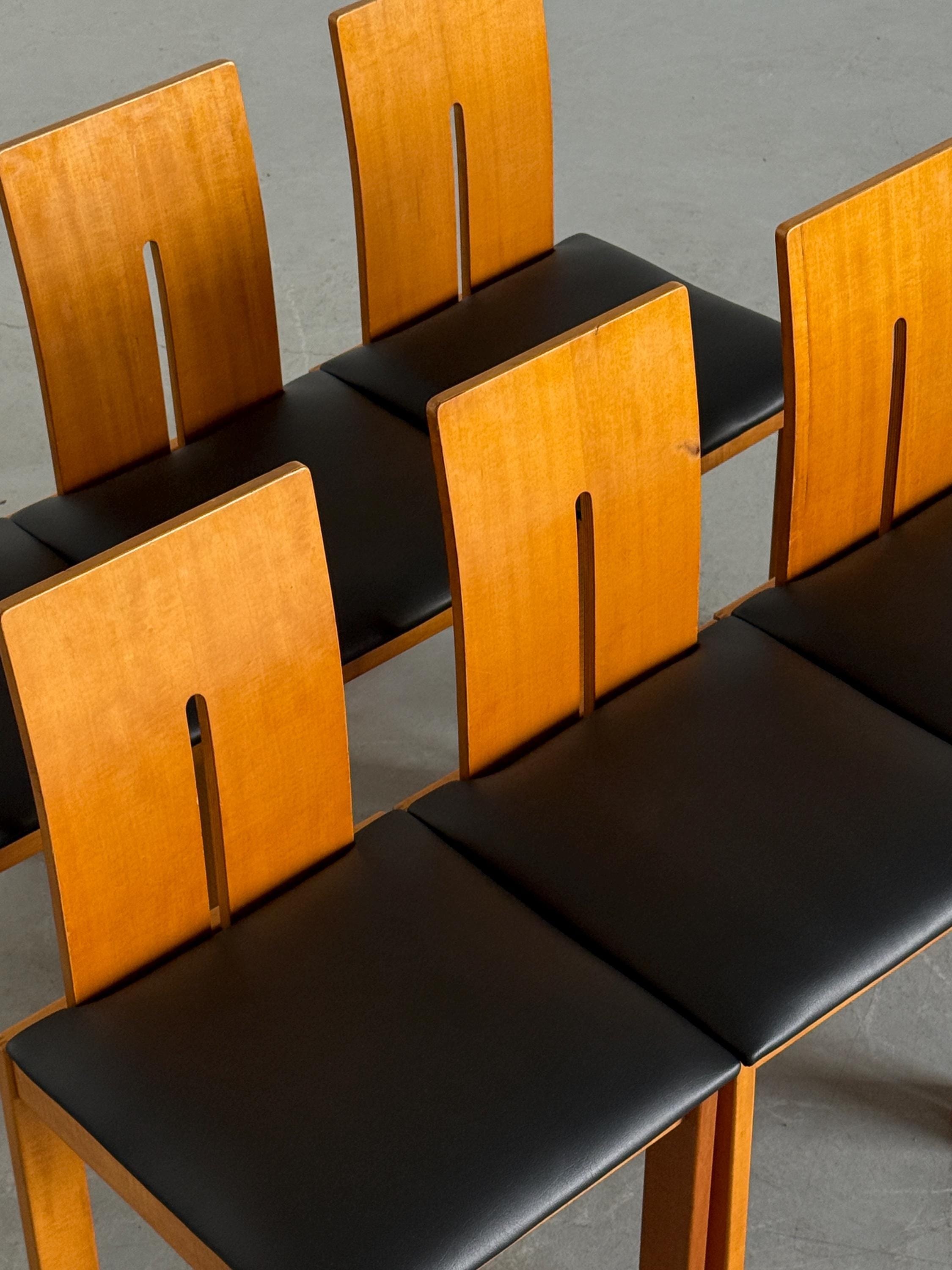 Sculptural Dining Chars in Style of Carlo Scarpa