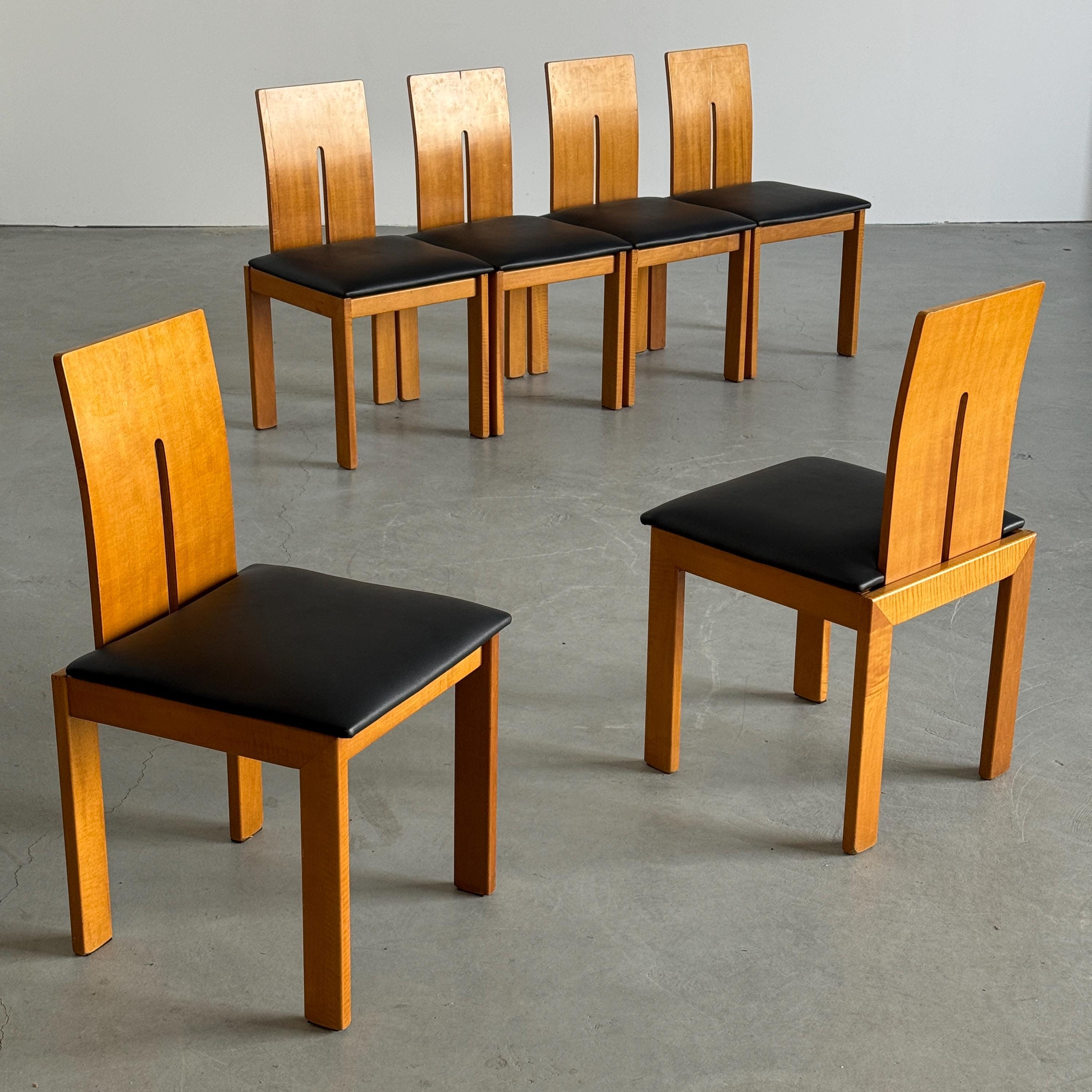 Sculptural Dining Chars in Style of Carlo Scarpa