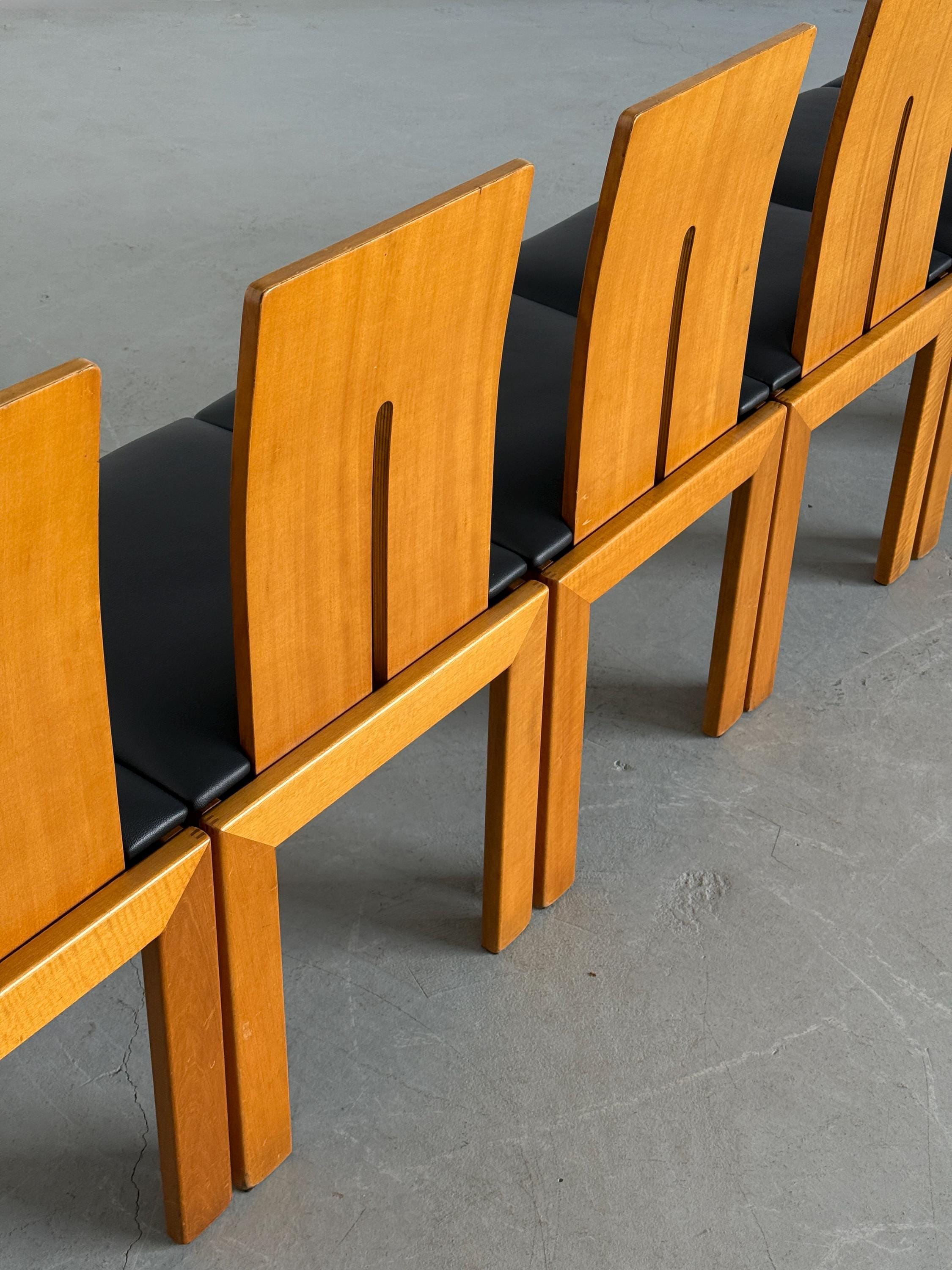 Sculptural Dining Chars in Style of Carlo Scarpa