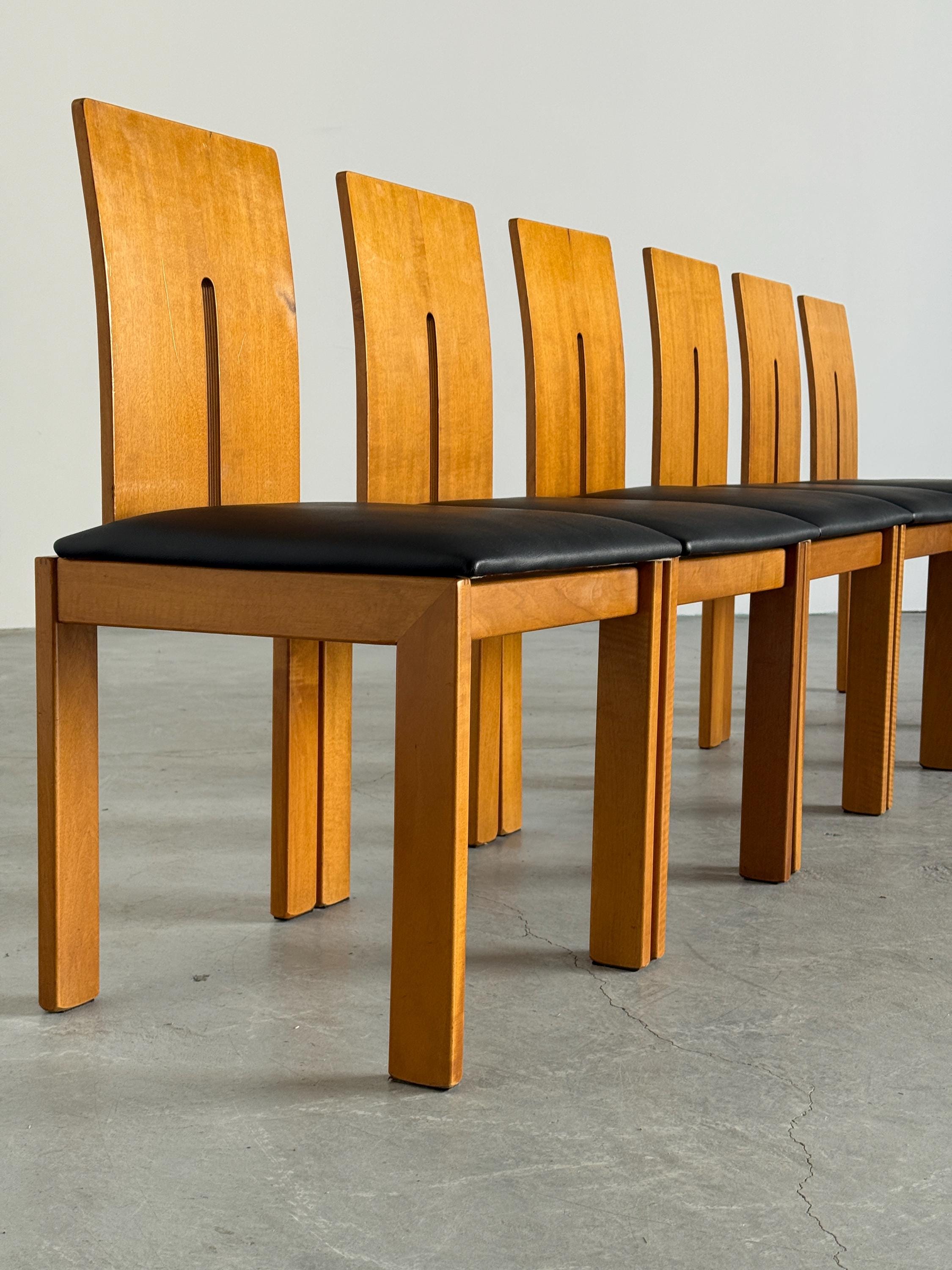 Sculptural Dining Chars in Style of Carlo Scarpa