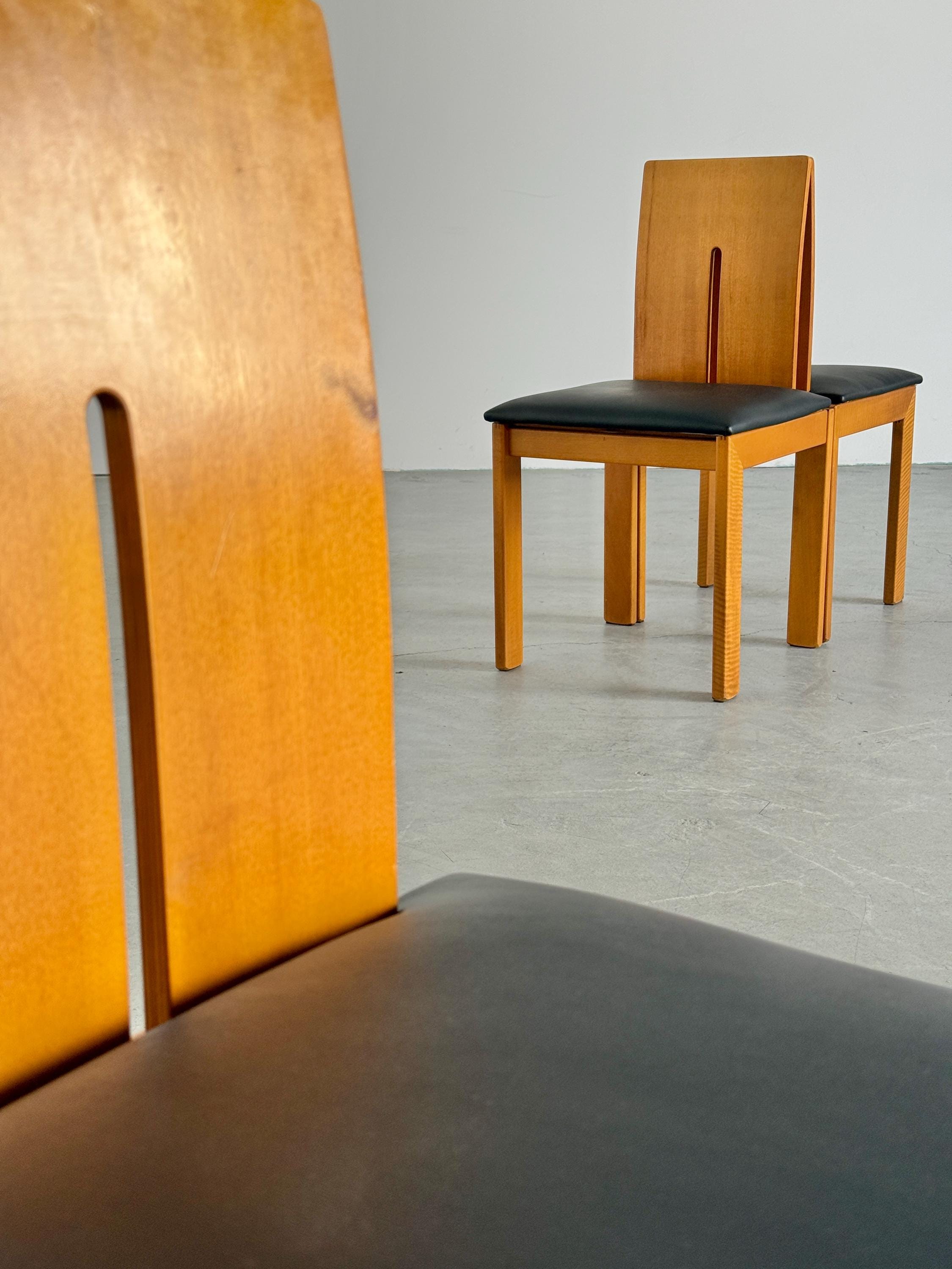 Sculptural Dining Chars in Style of Carlo Scarpa