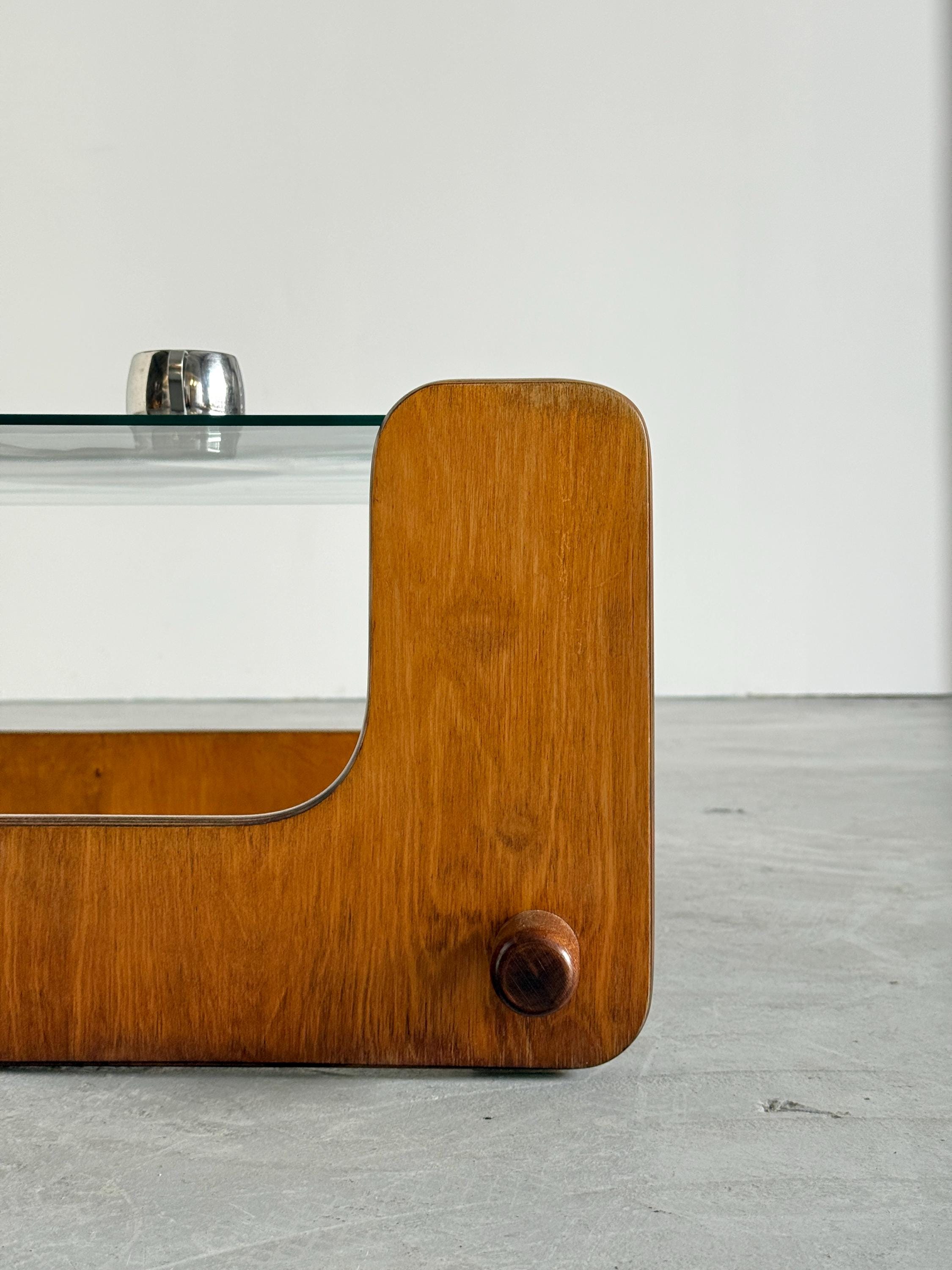Pine Plywood Glass Coffee Table