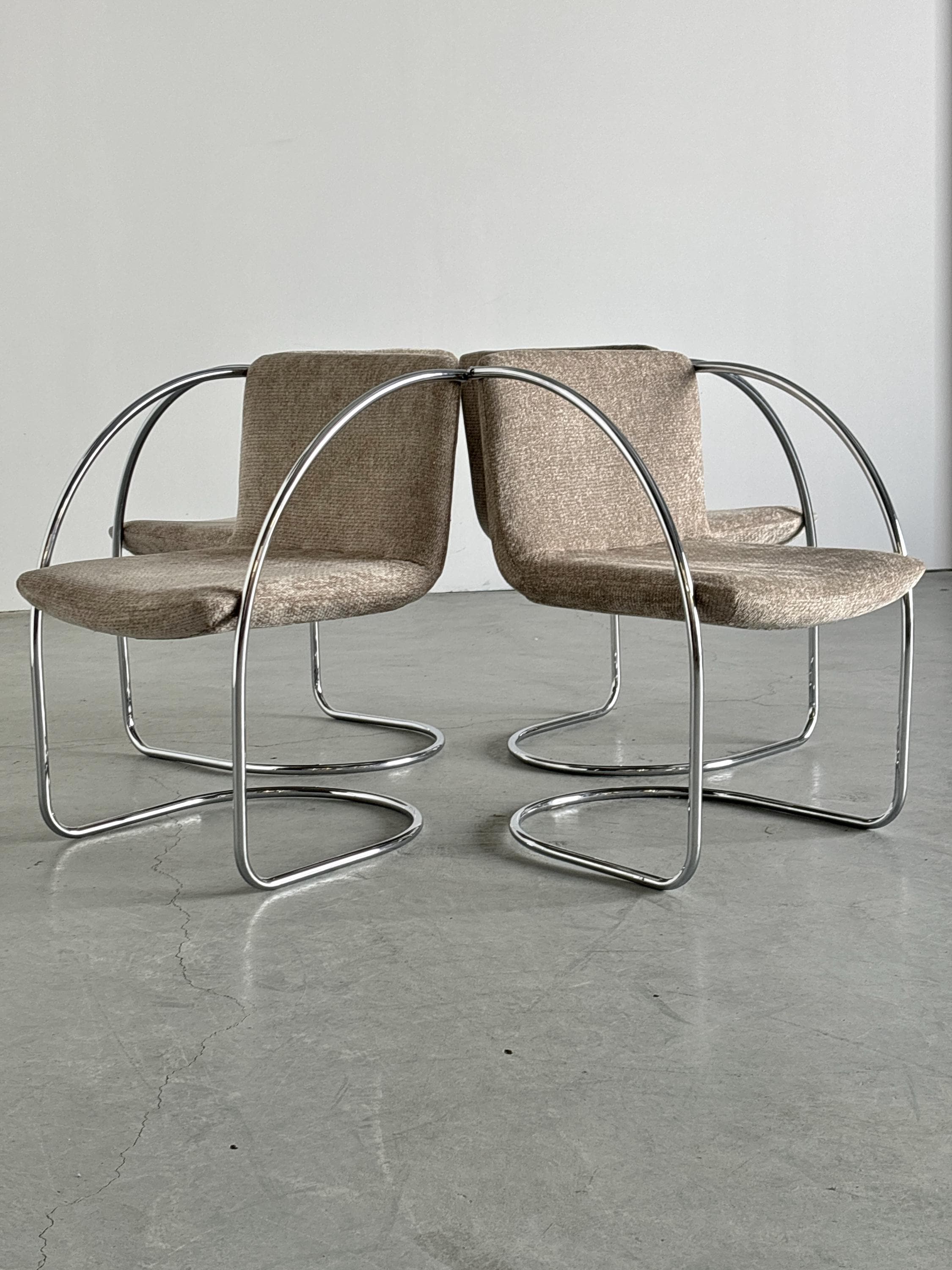 'Lens' Dining Chairs by Giovanni Offredi for Saporiti