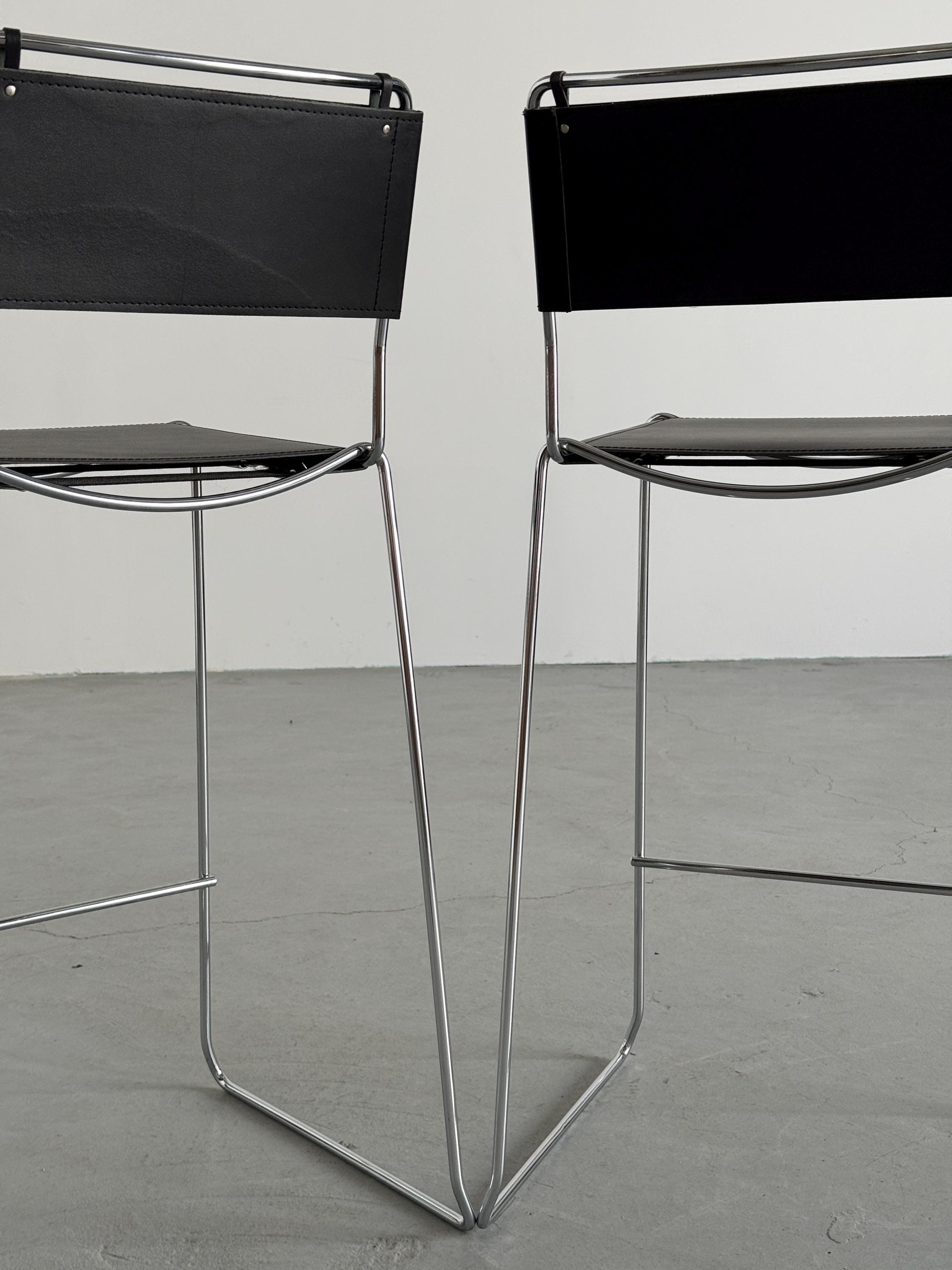 Stackable Barstools, Faux Leather and Chromed Steel