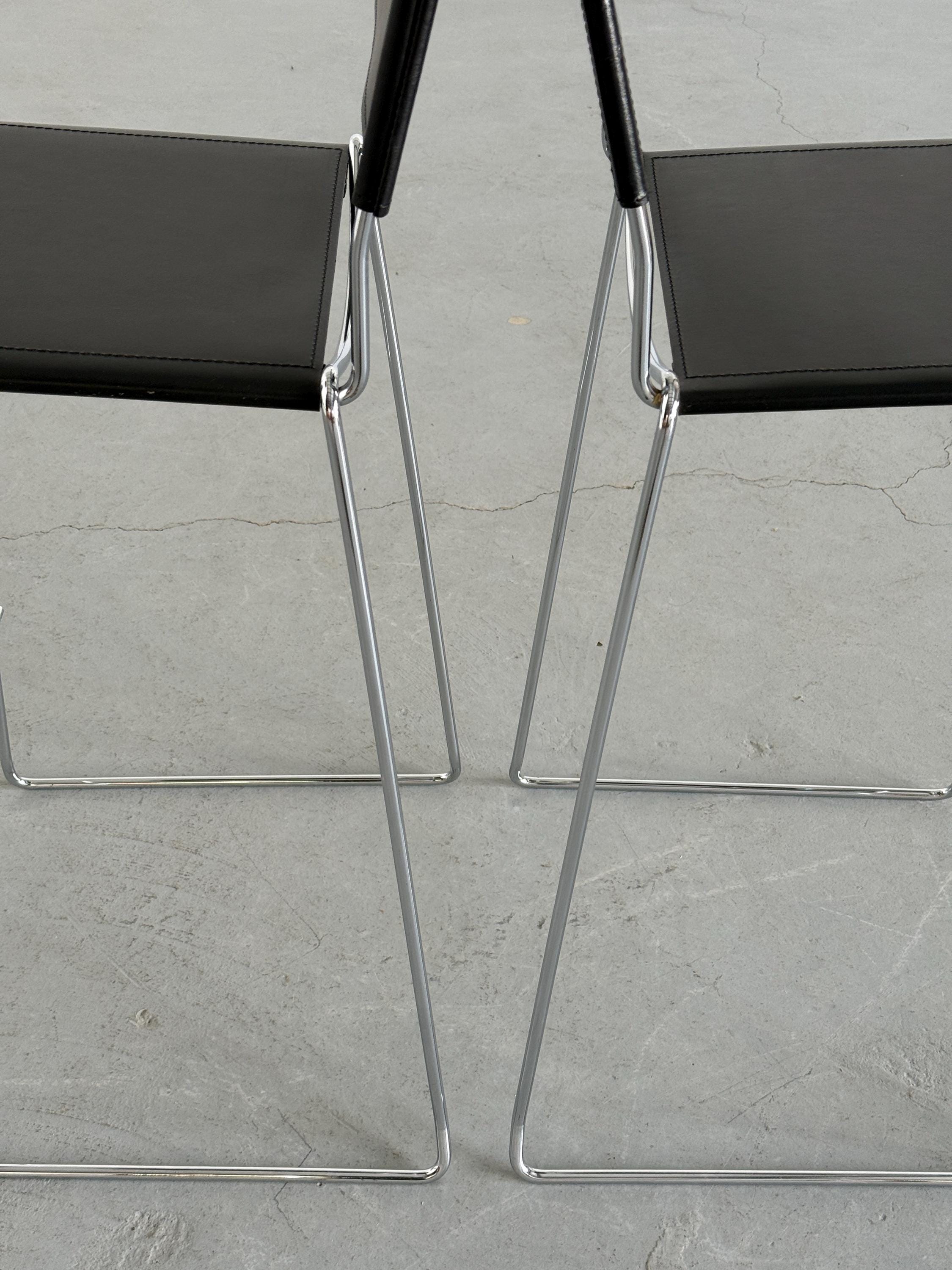Stackable Barstools, Faux Leather and Chromed Steel