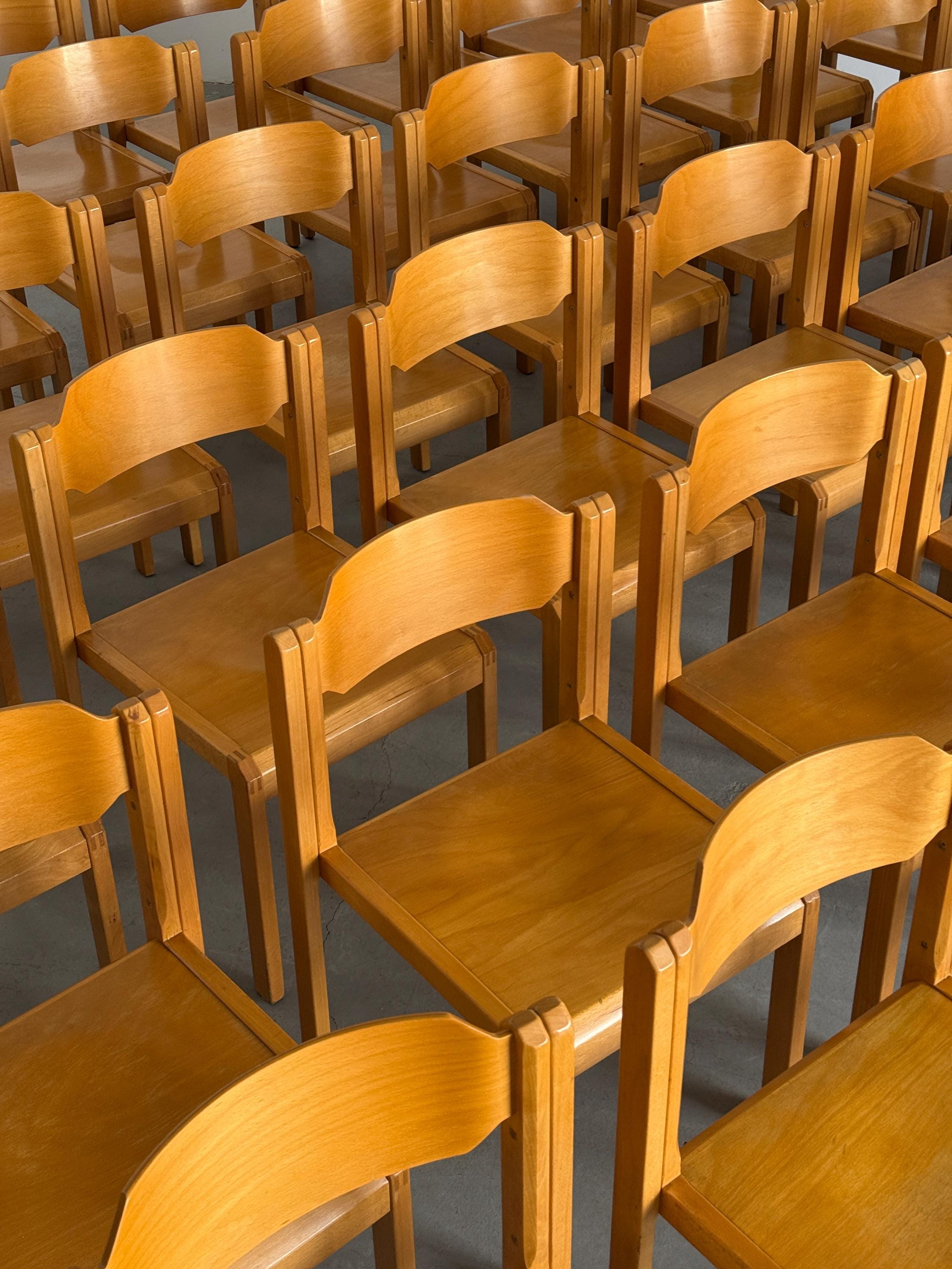 Stackable Dining Chairs in Birch Wood