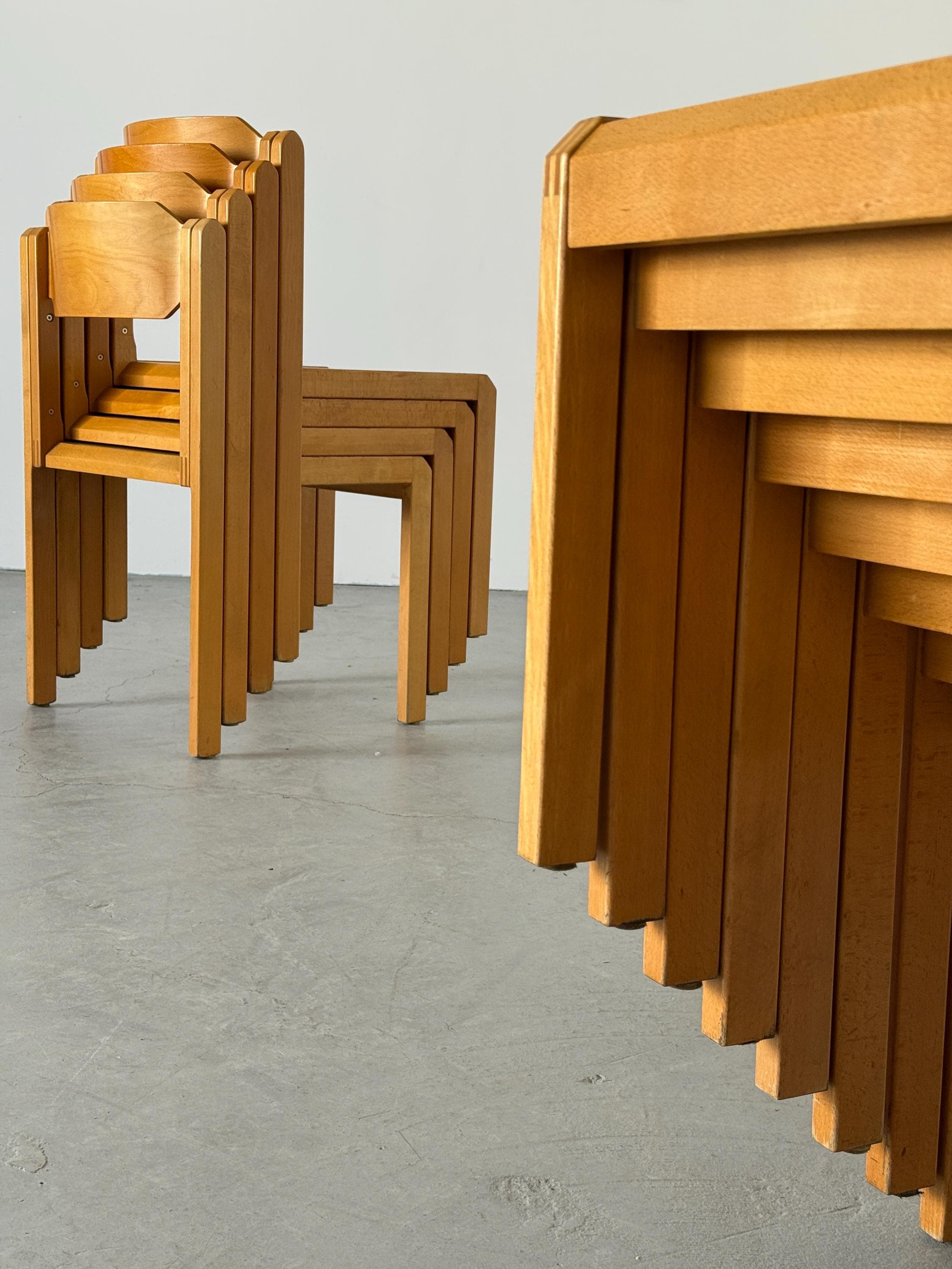Stackable Dining Chairs in Birch Wood