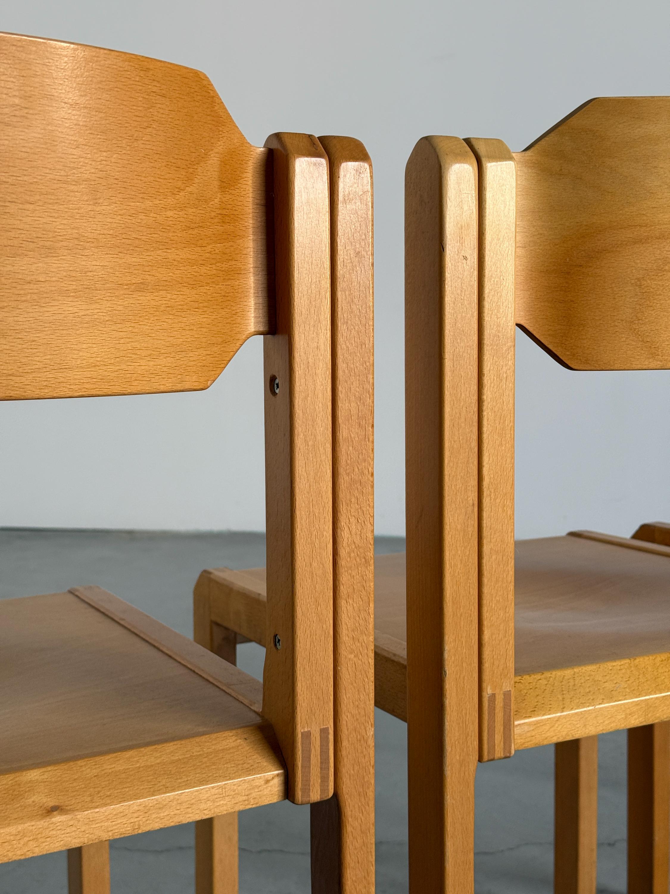 Stackable Dining Chairs in Birch Wood