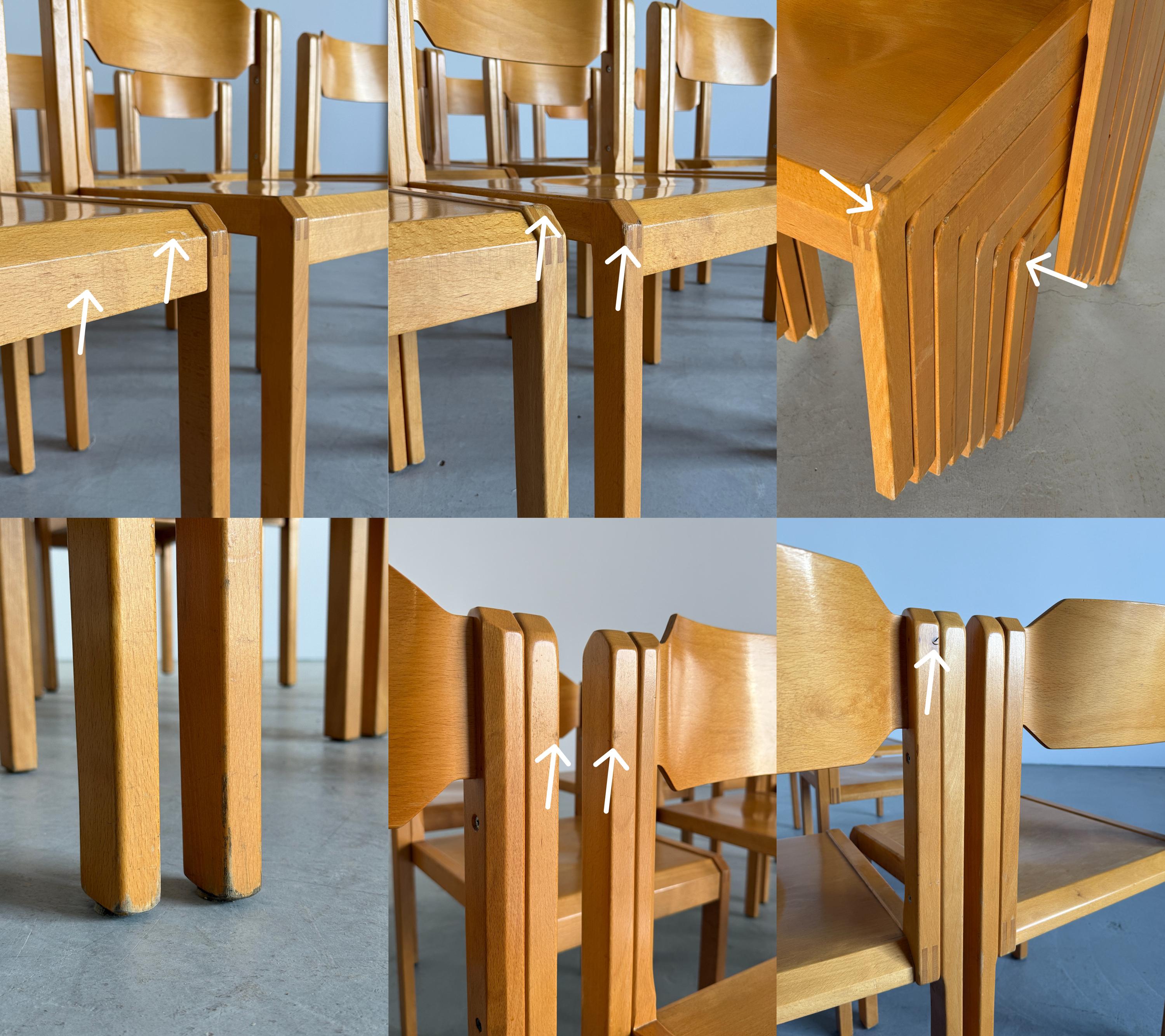 Stackable Dining Chairs in Birch Wood