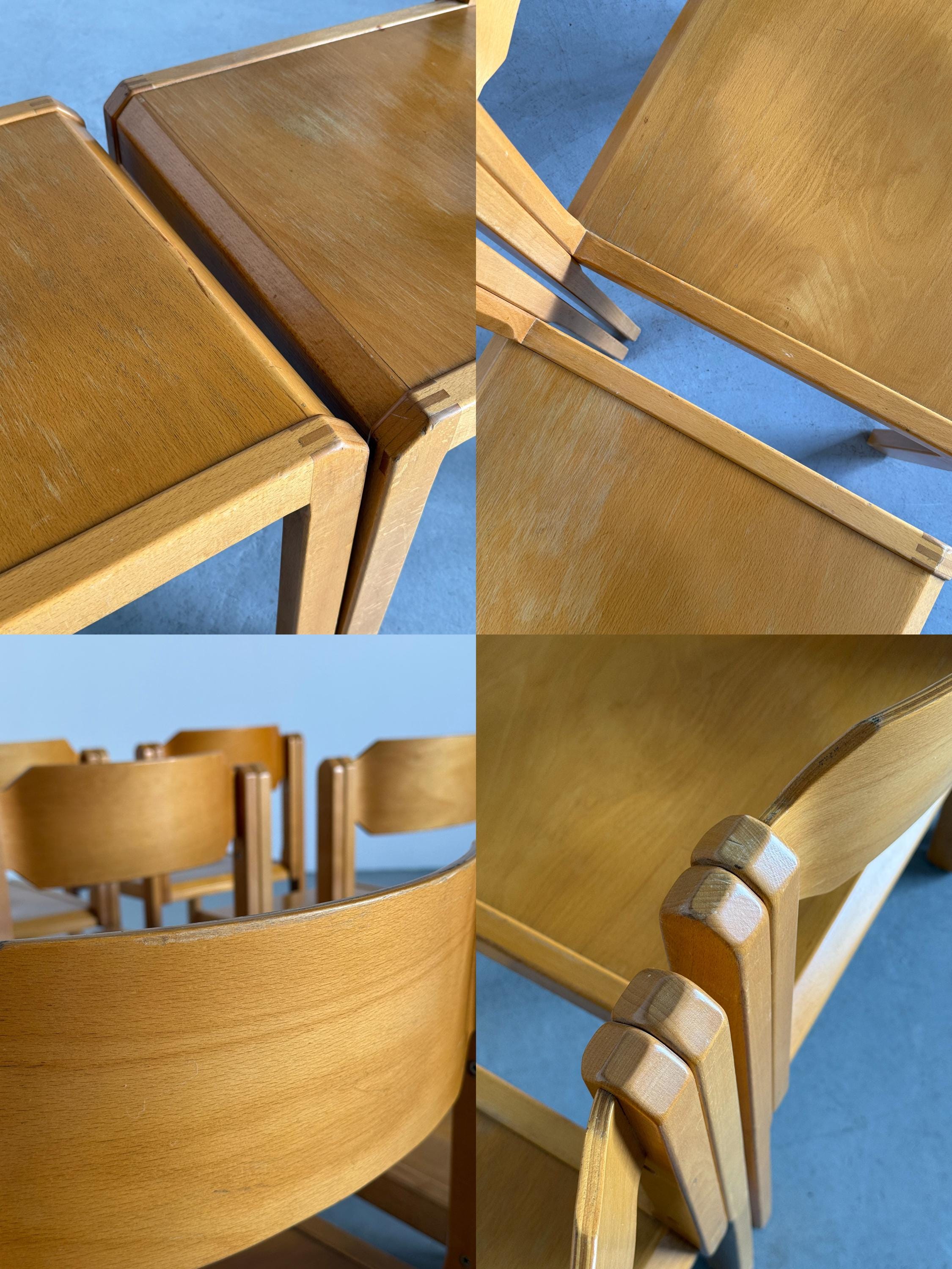 Stackable Dining Chairs in Birch Wood