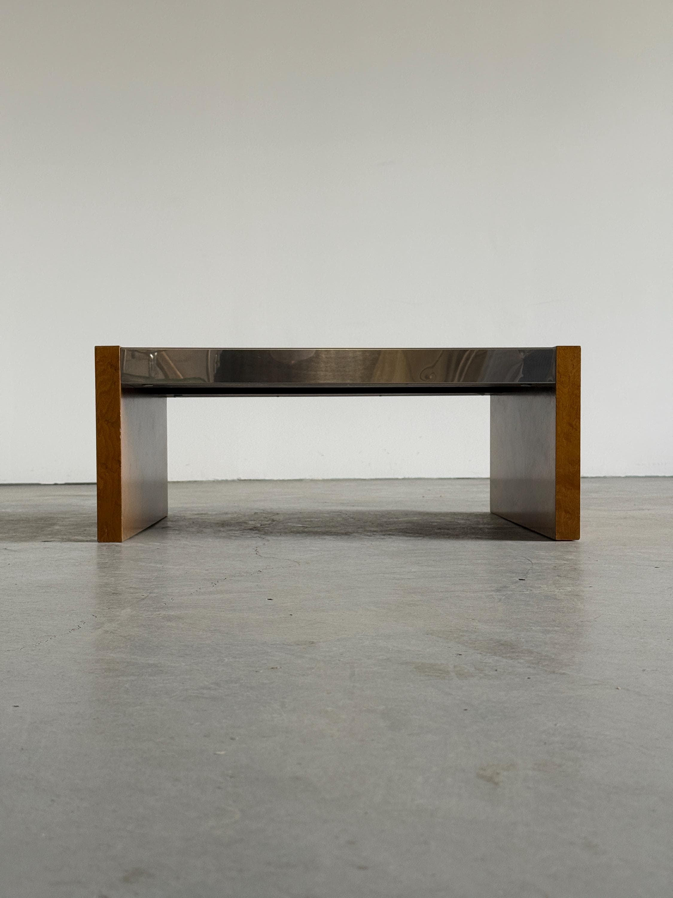 Burlwood Mirrored Coffee Table