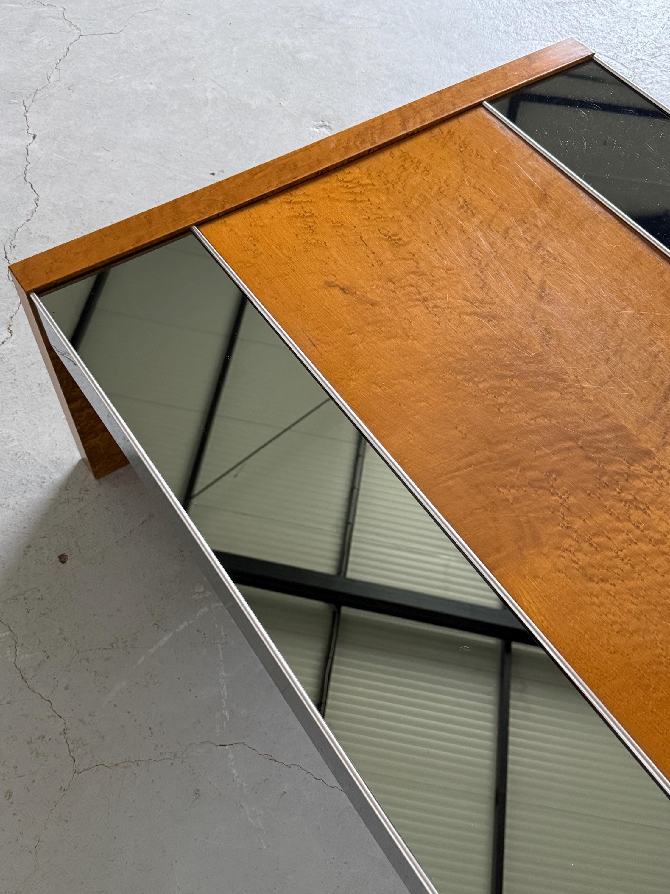 Burlwood Mirrored Coffee Table