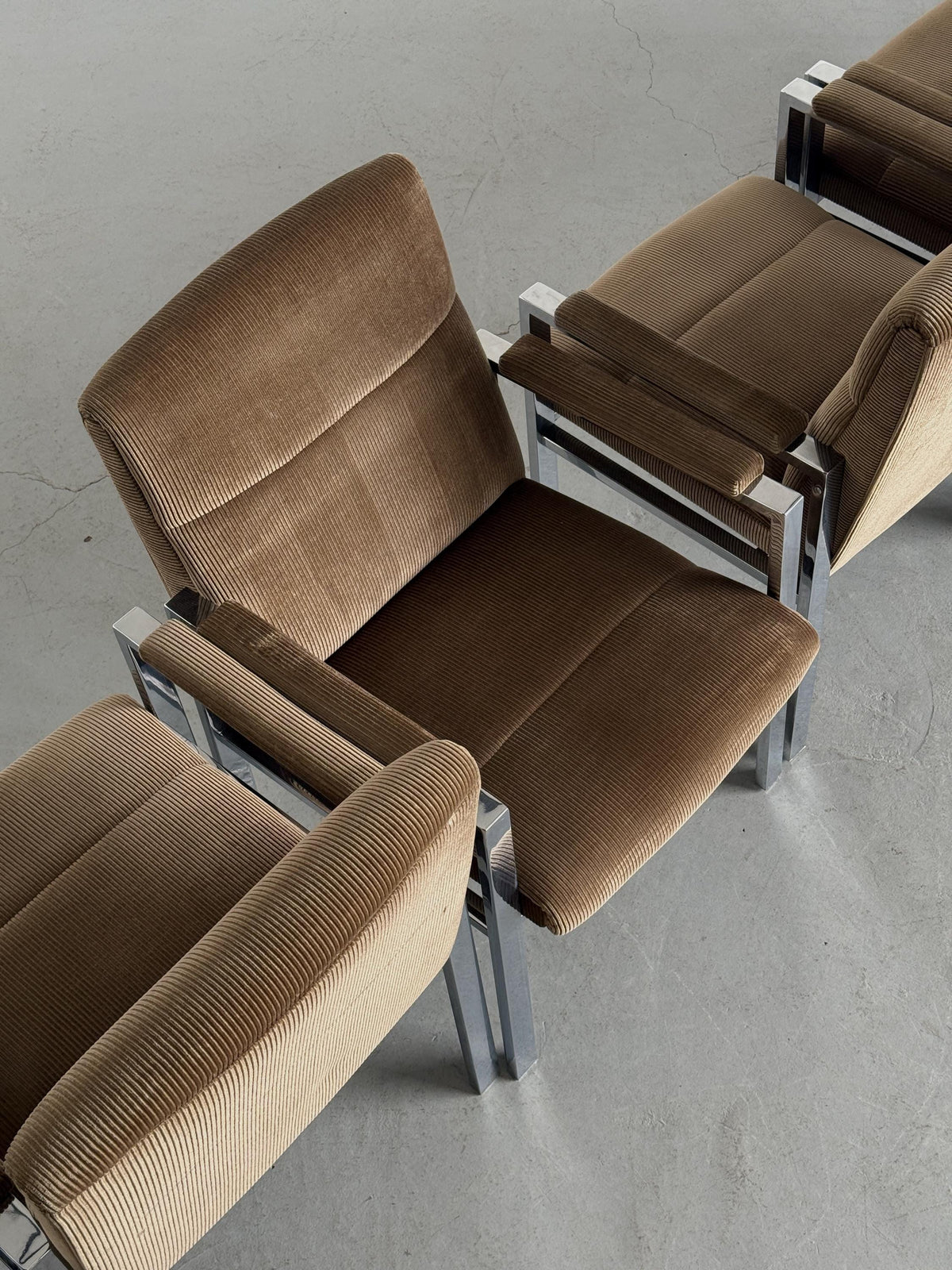 Mid-Century Modern Corduroy Armchairs