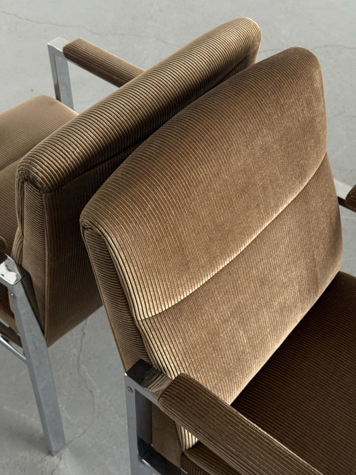 Mid-Century Modern Corduroy Armchairs