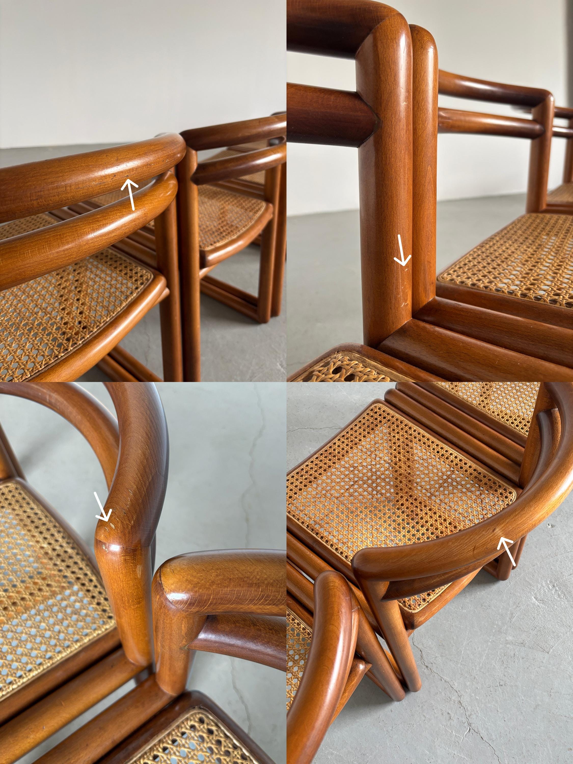 Elegant Solid Wood and Cane Dining Chairs