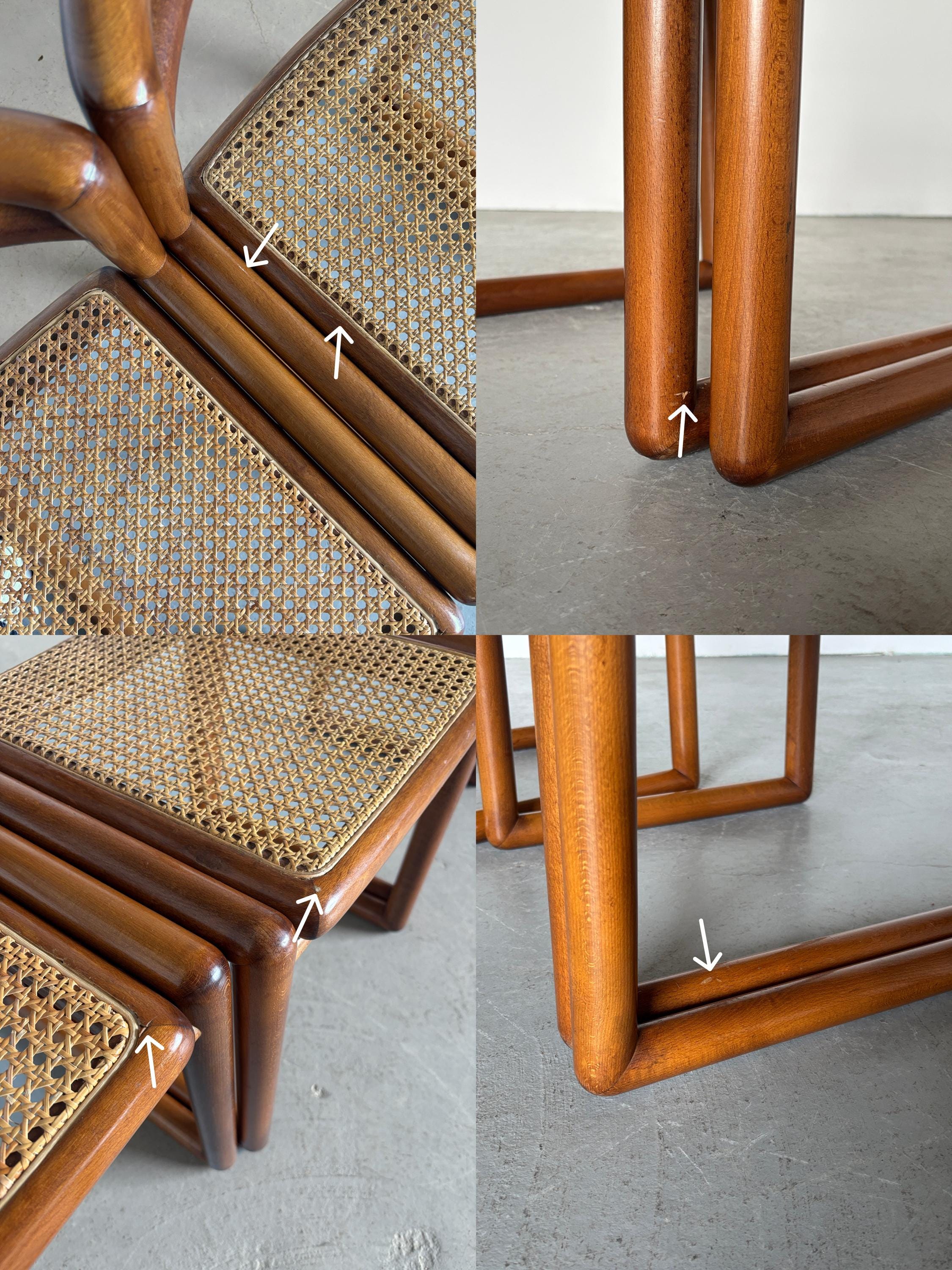 Elegant Solid Wood and Cane Dining Chairs