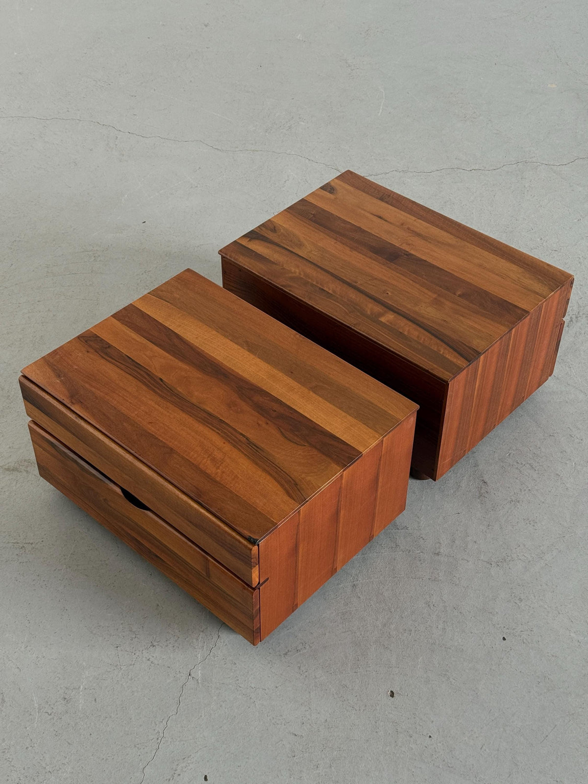 Walnut Nightstands Attributed to Molteni