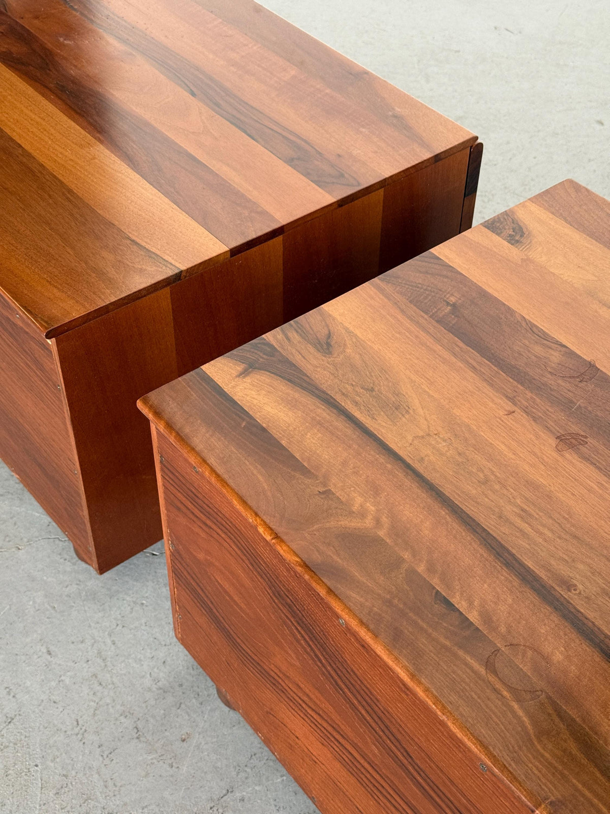 Walnut Nightstands Attributed to Molteni