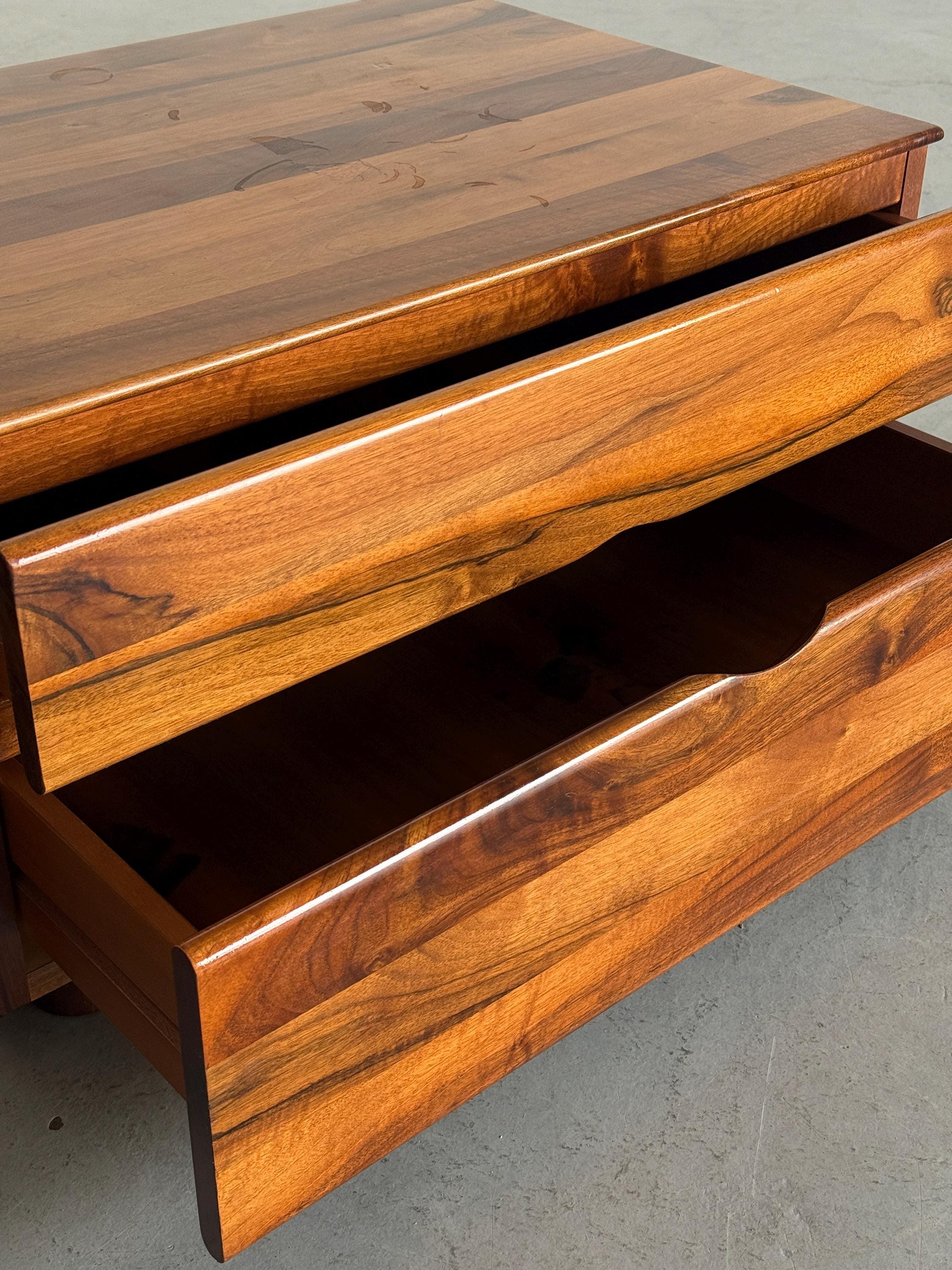 Walnut Nightstands Attributed to Molteni