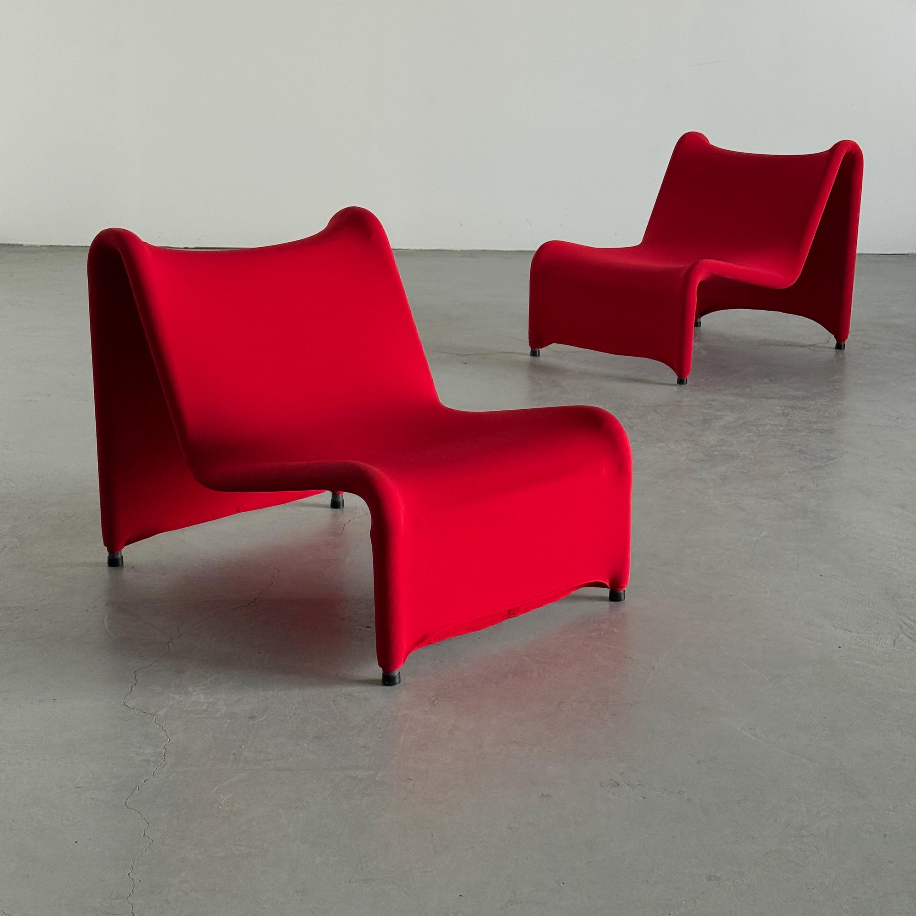Ikea Årjäng Lounge Chairs in Red Upholstery