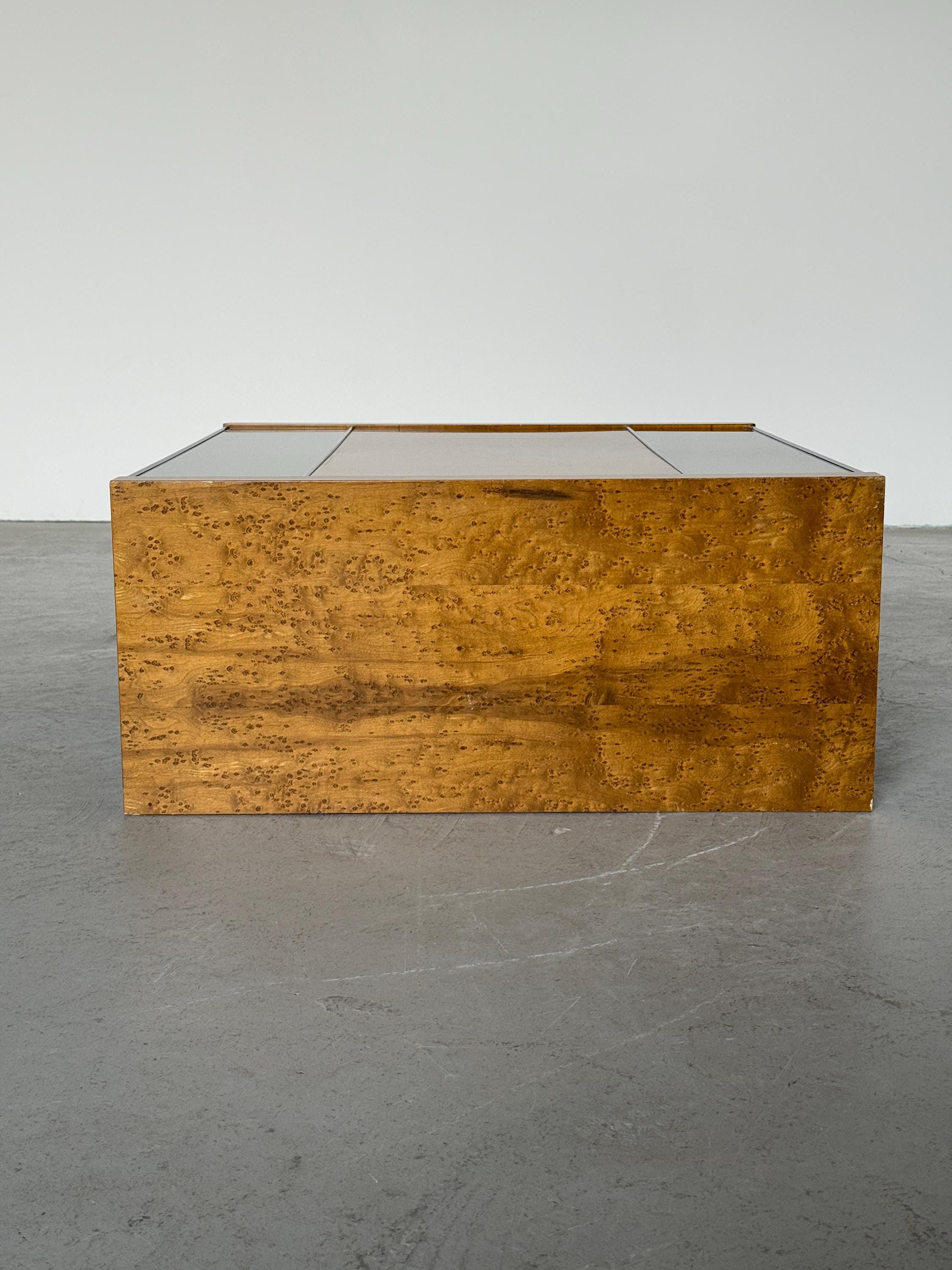 Burlwood Mirrored Coffee Table