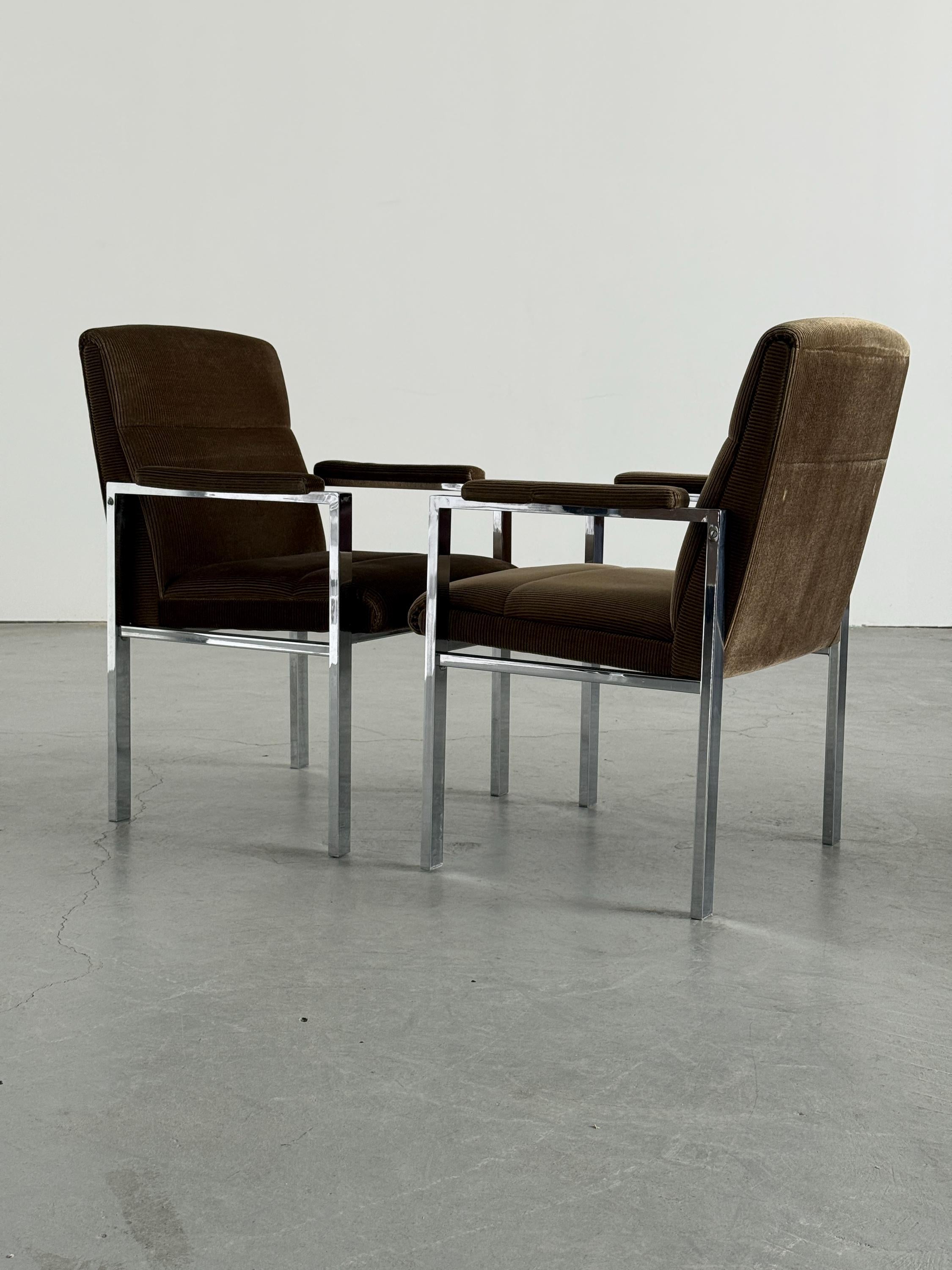 Mid-Century Modern Corduroy Armchairs