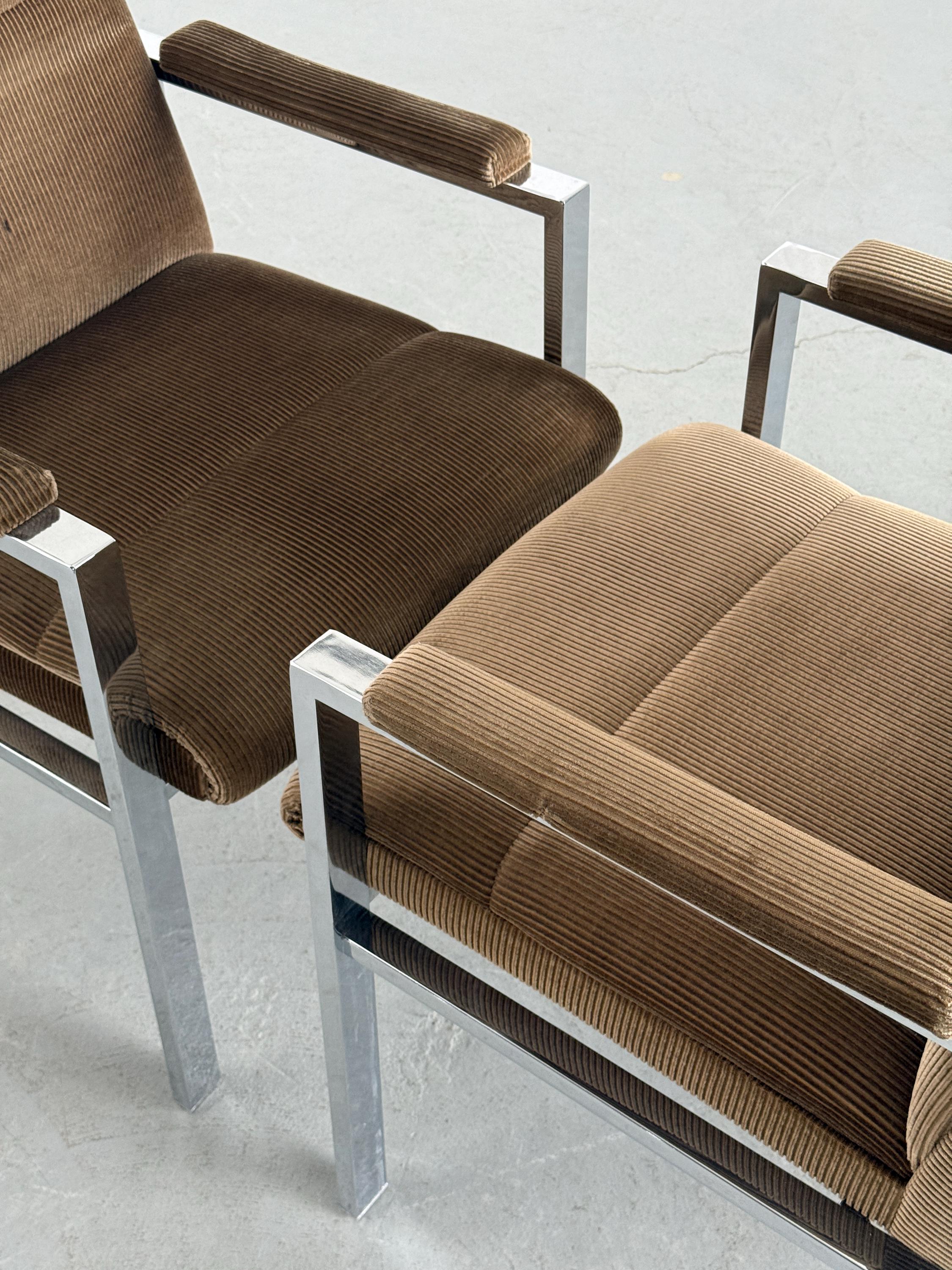 Mid-Century Modern Corduroy Armchairs